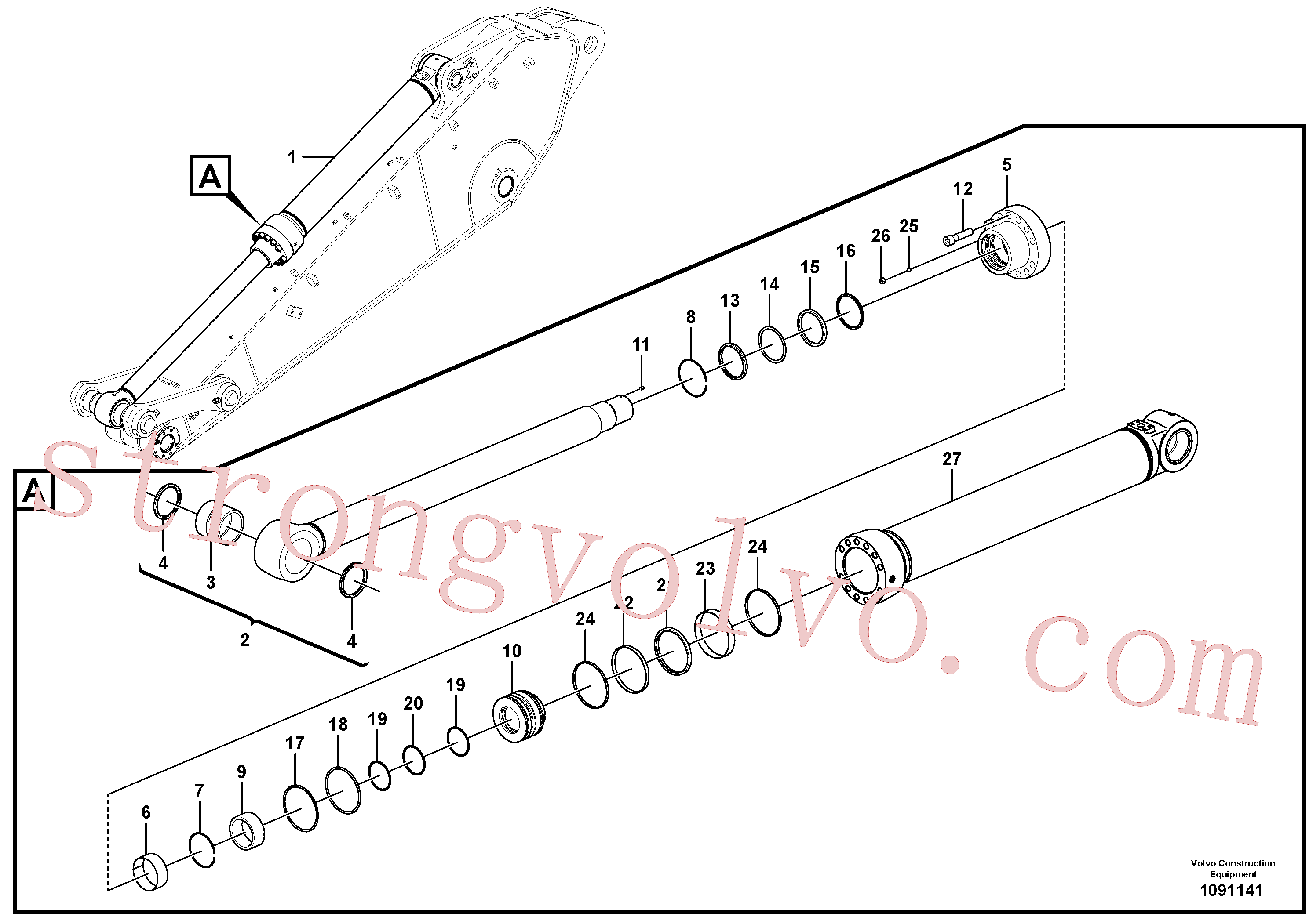 China Made VOE14883643 Vedação Volvo Acessórios para escavadeira