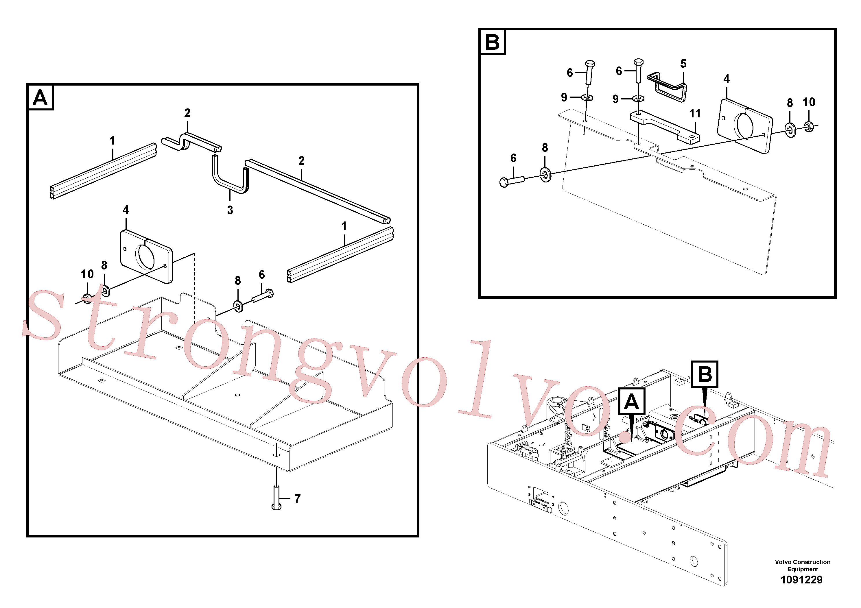 VOE50829654 Volvo Placa de protecção(1091229 Montagem)