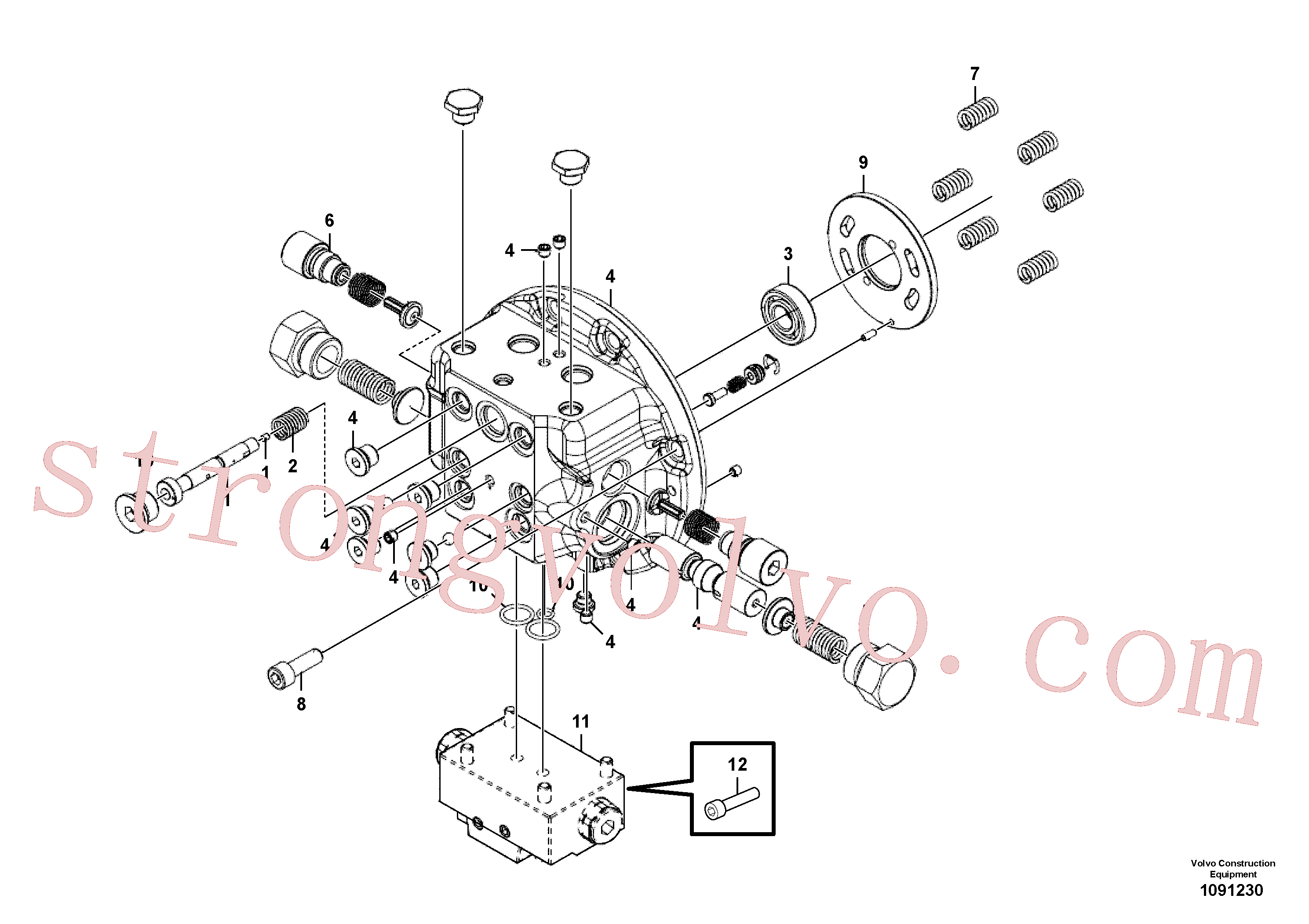 VOE14526593 Volvo Motor de deslocação(1091230 Montagem)