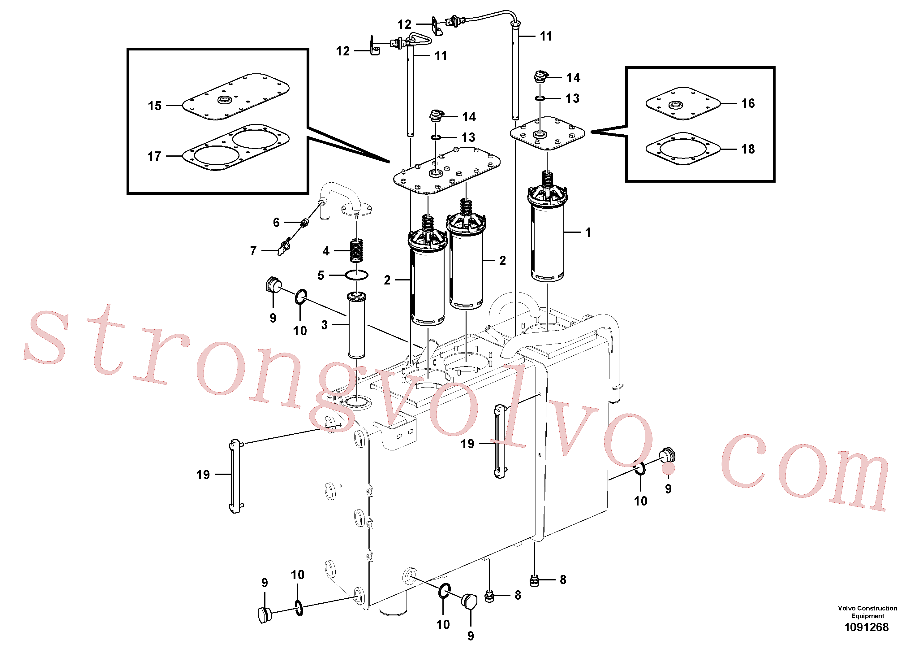 VOE946228 Volvo Depósito de óleo hidráulico(1091268 Montagem)