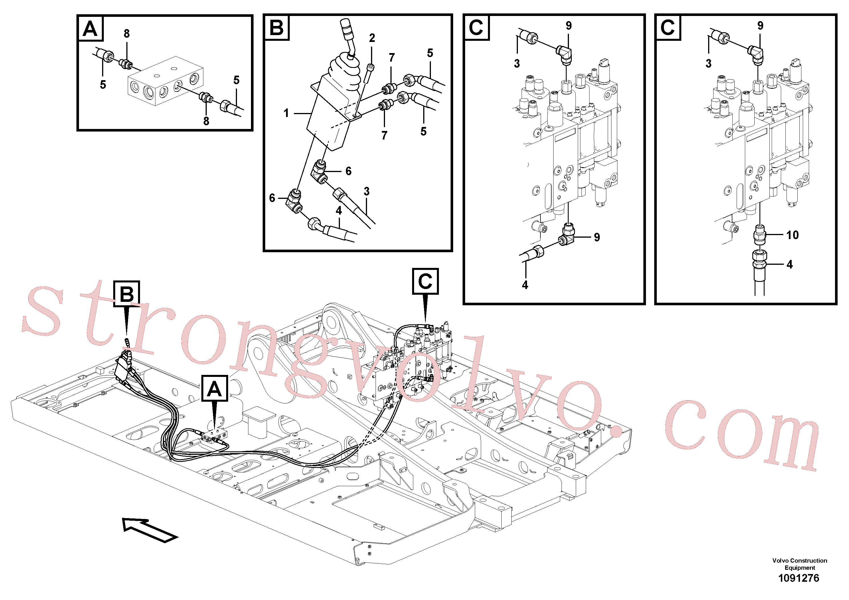 VOE15084452 Volvo Sistema servomotor, lâmina de terraplanagem(1091276 Montagem)