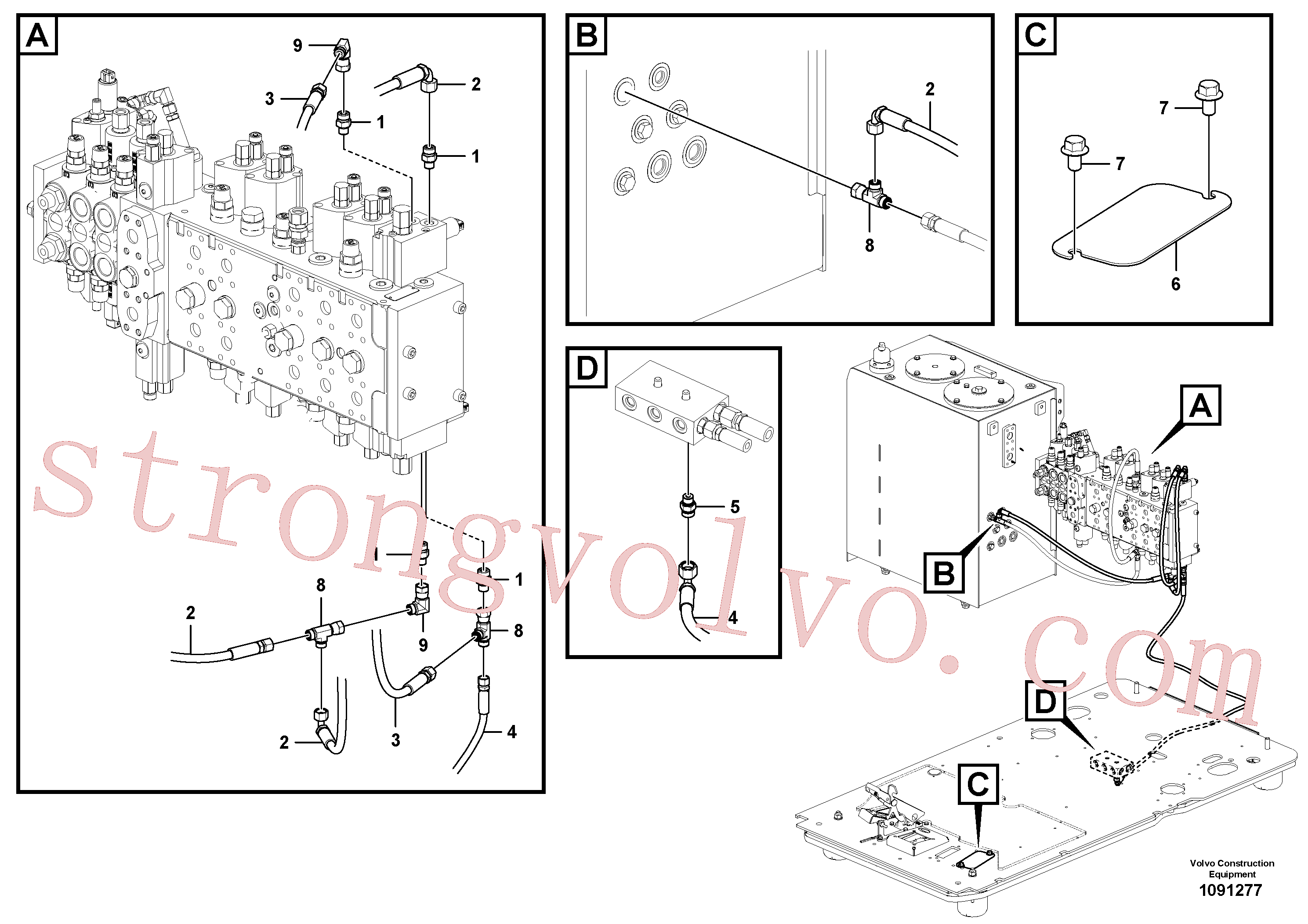 VOE936684 Volvo Sistema servomotor, martelo e corte(1091277 Montagem)