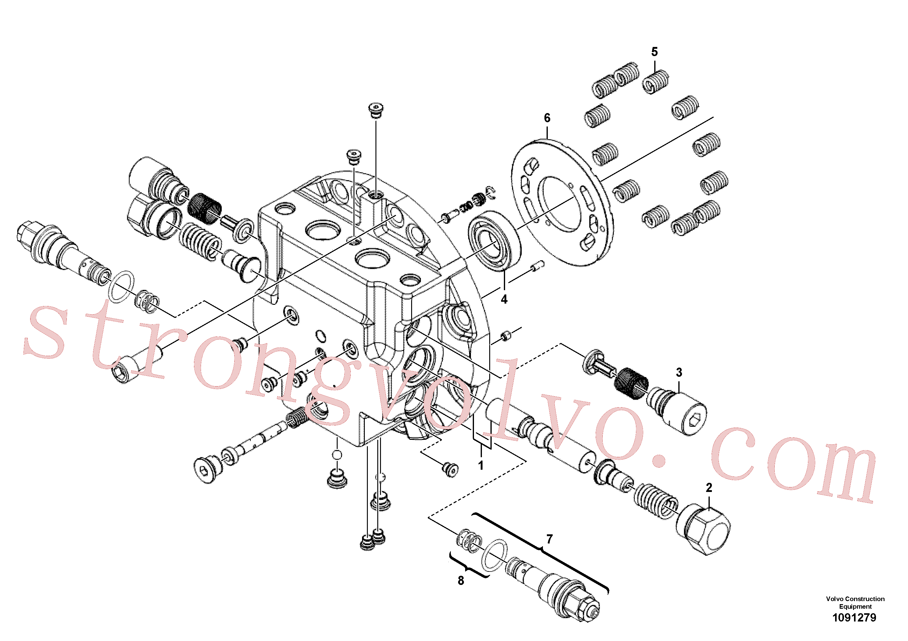 VOE14718261 Volvo Motor de deslocação(1091279 Montagem)