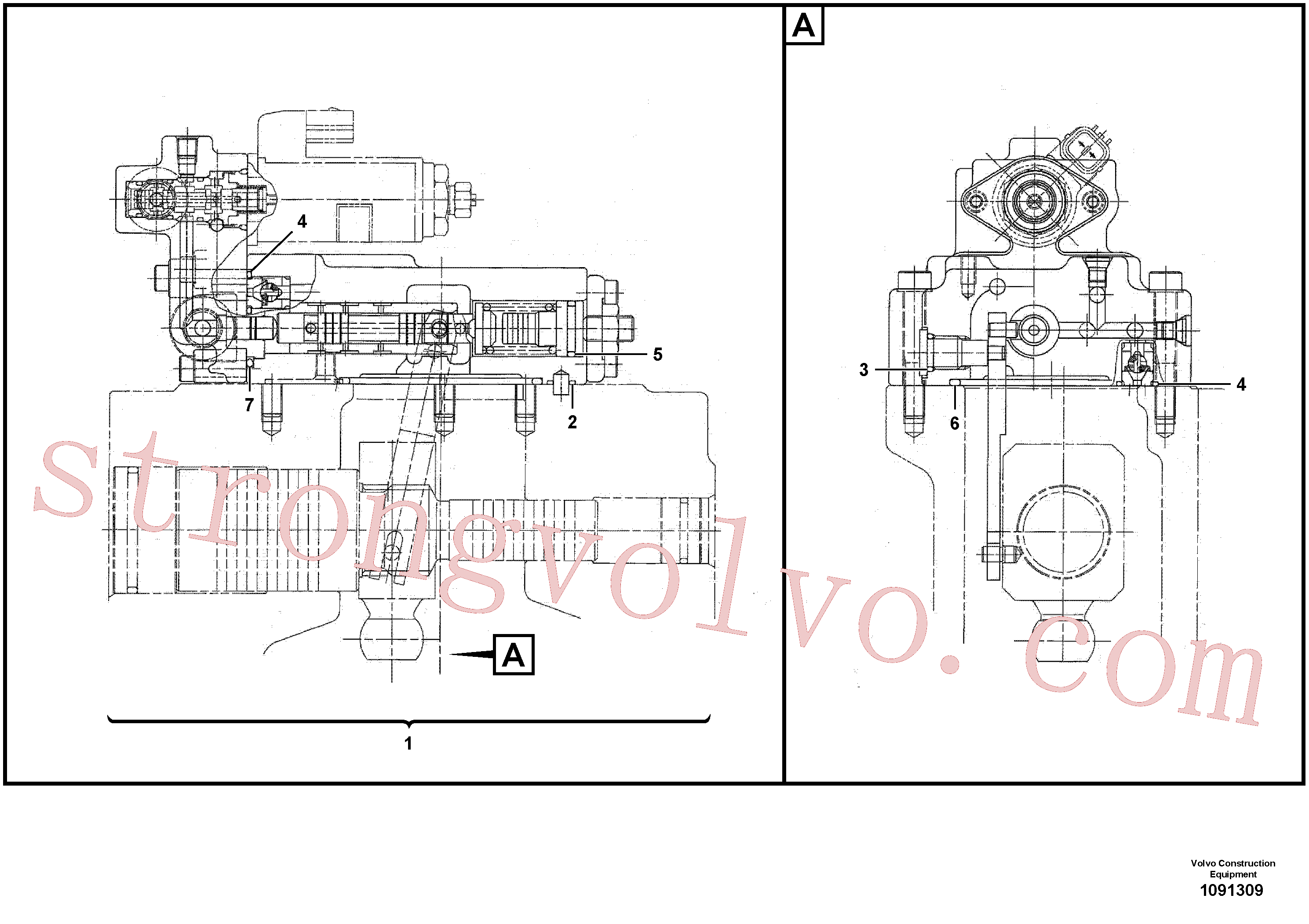 VOE14550198 Volvo Regulador, bomba hidráulica(1091309 Montagem)