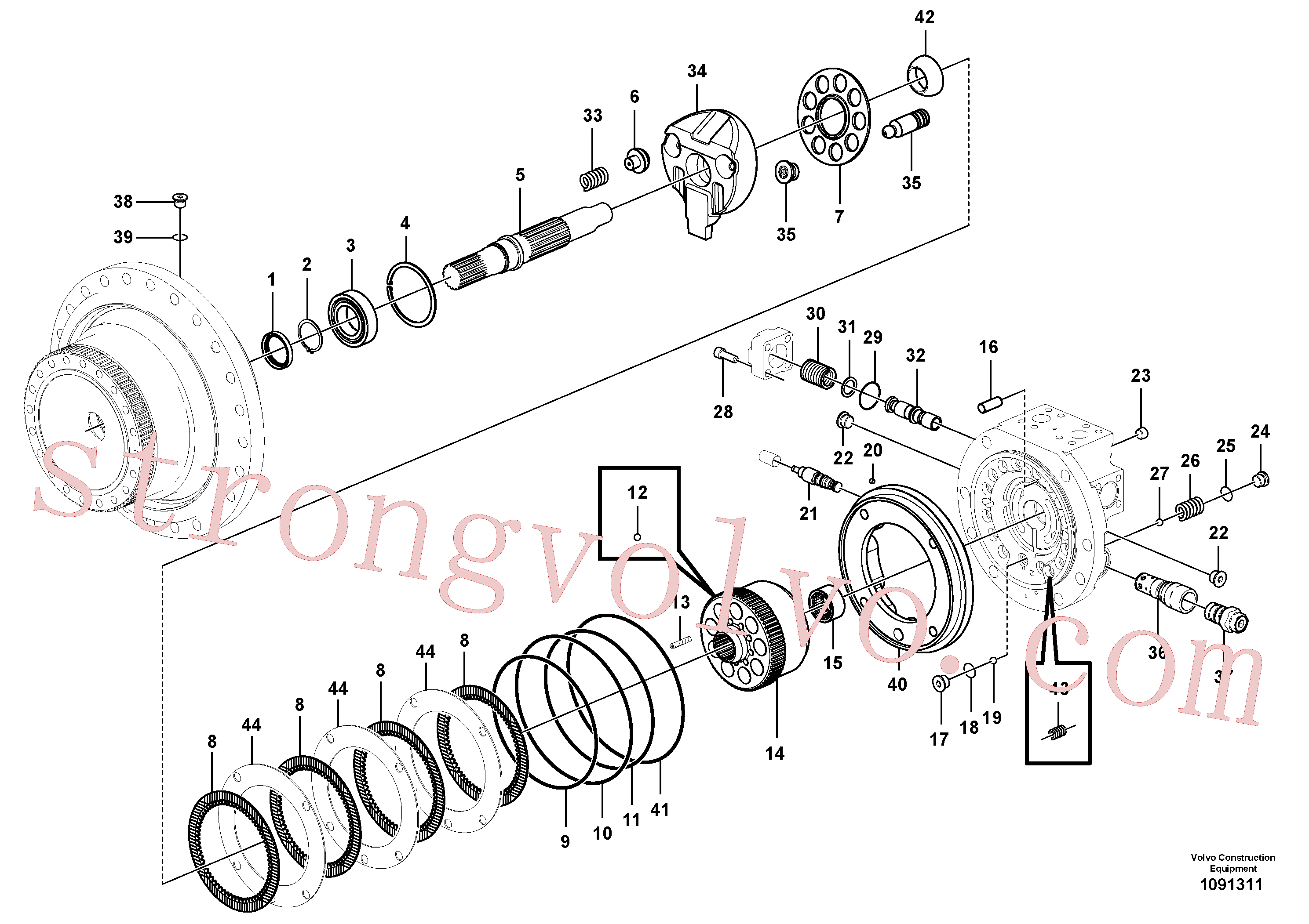 VOE14736074 Volvo Motor de deslocação(1091311 Montagem)