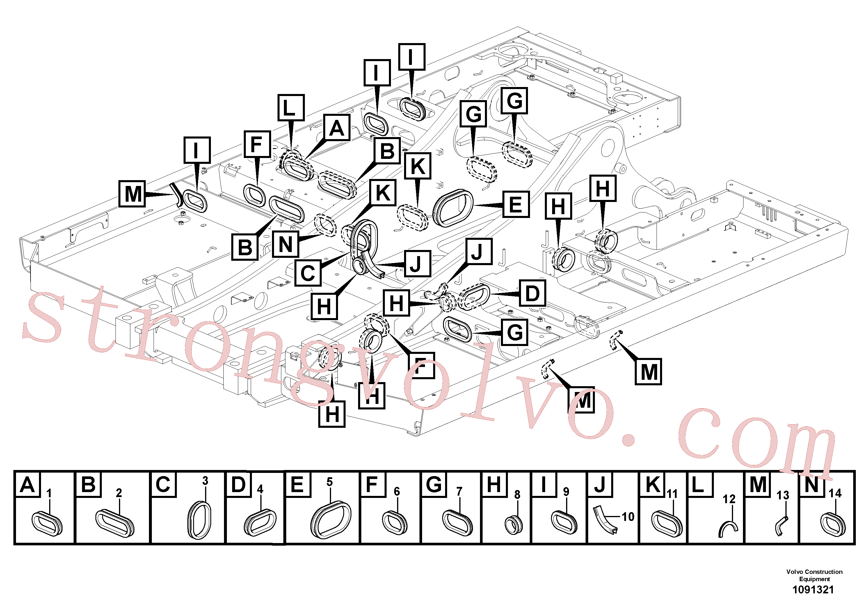 SA1122-02150 Volvo Quadro superior(1091321 Montagem)
