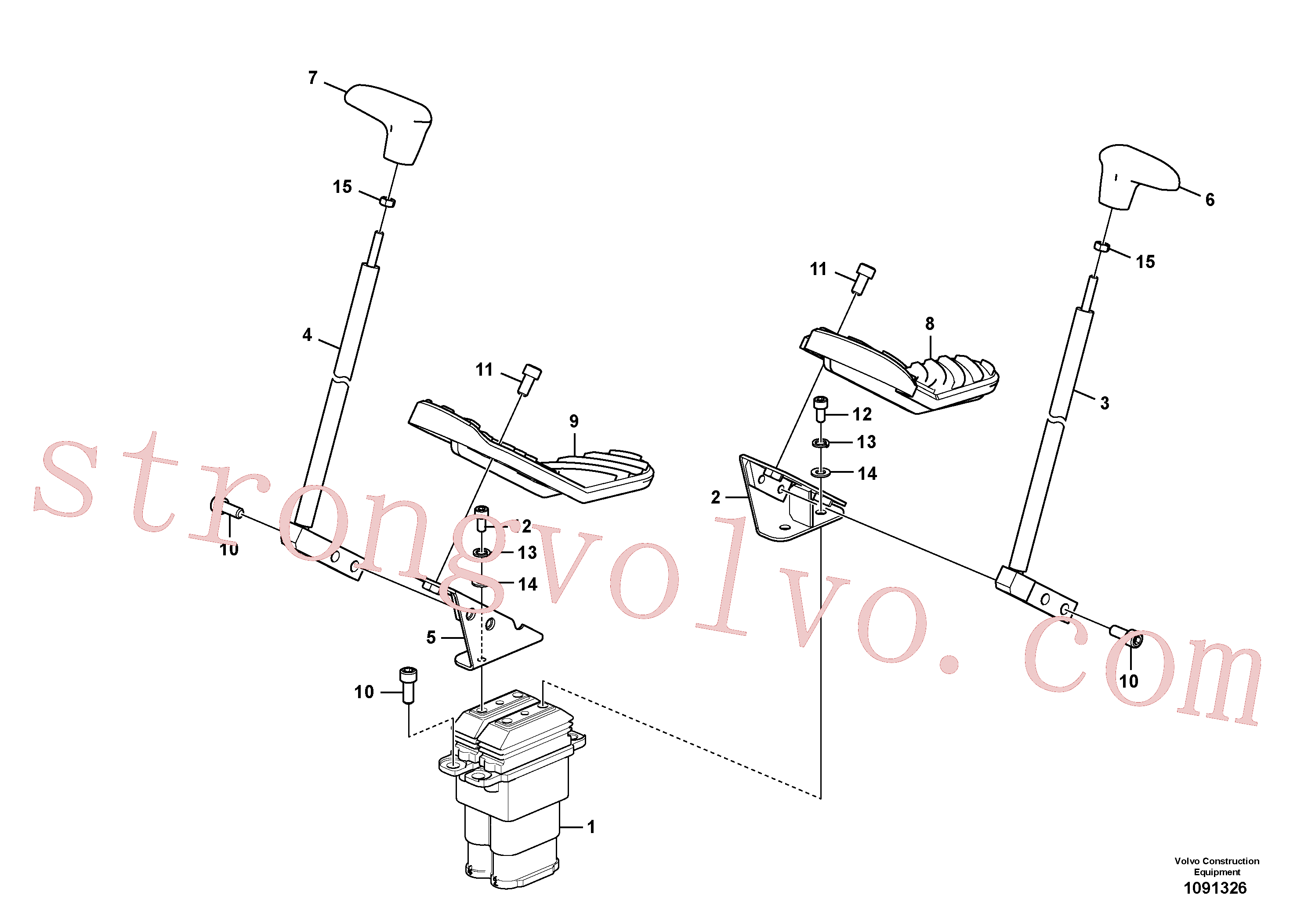 VOE14523006 Volvo Pedal da válvula de comando à distância com acessórios(1091326 Montagem)