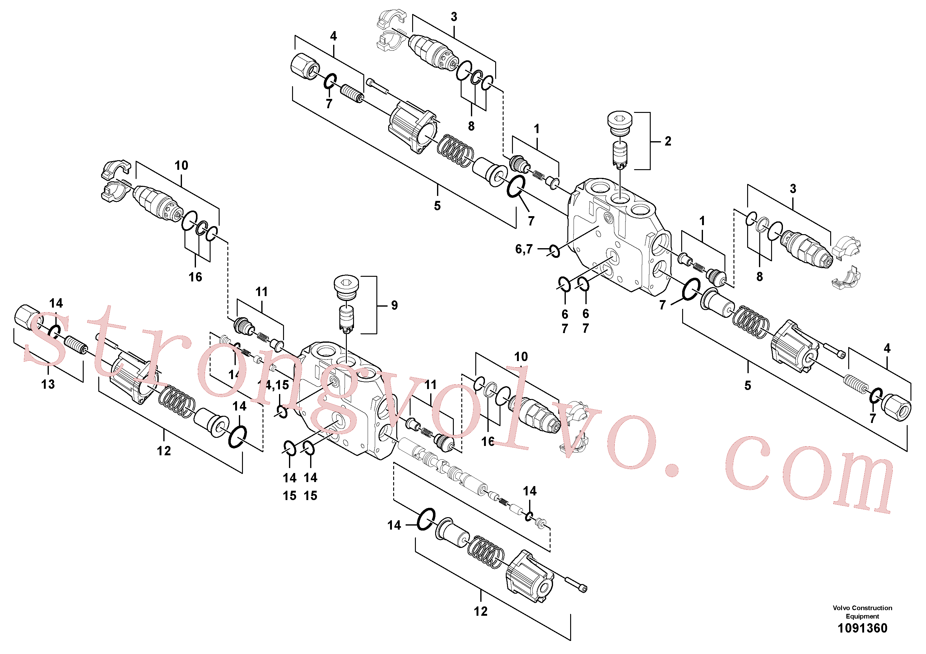 PJ7417729 Volvo Secção da válvula(1091360 Montagem)
