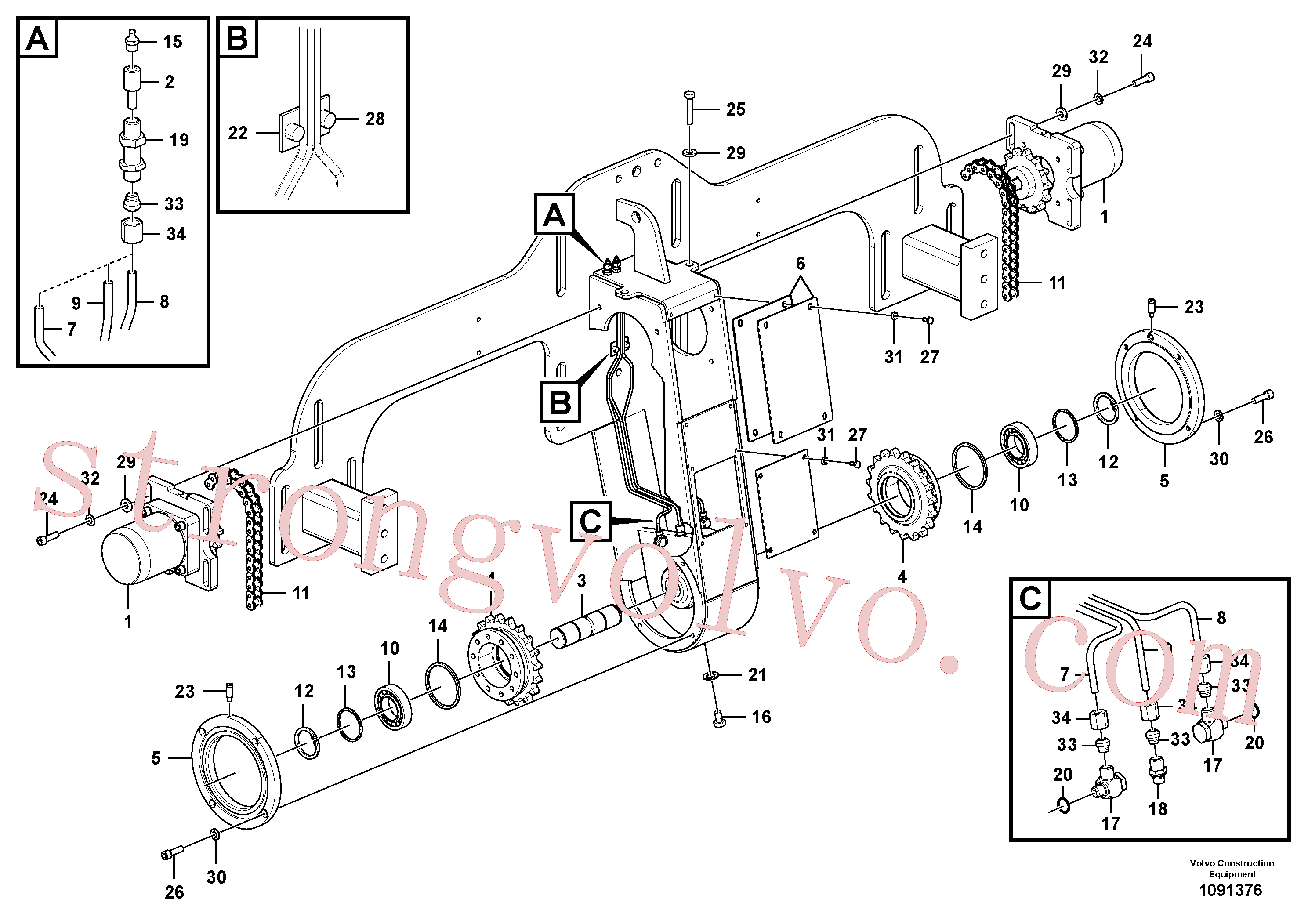 Volvo Acessórios para escavadeira ZM2801723 Capô Acessórios