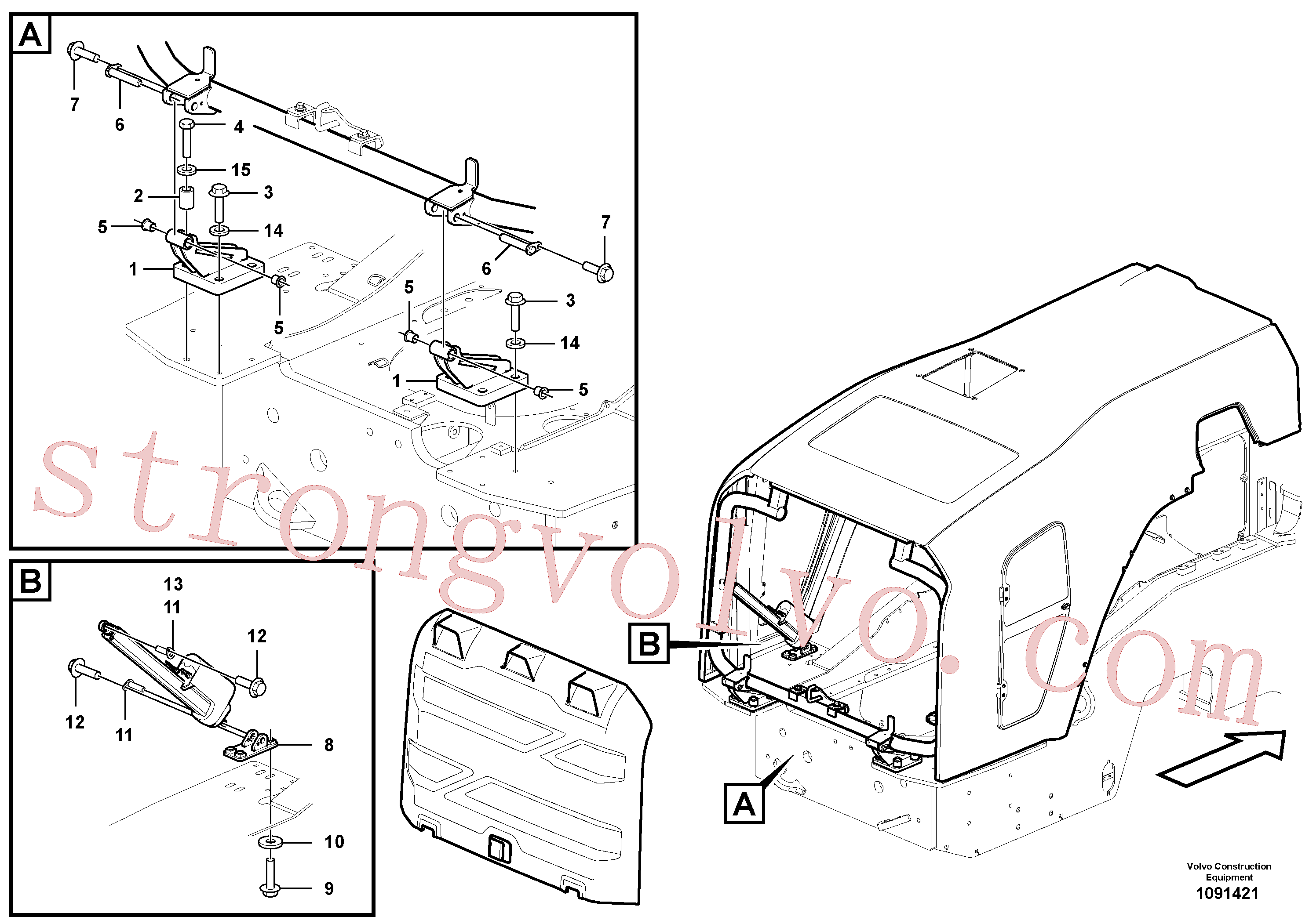 VOE966364 Volvo Capot do motor(1091421 Montagem)