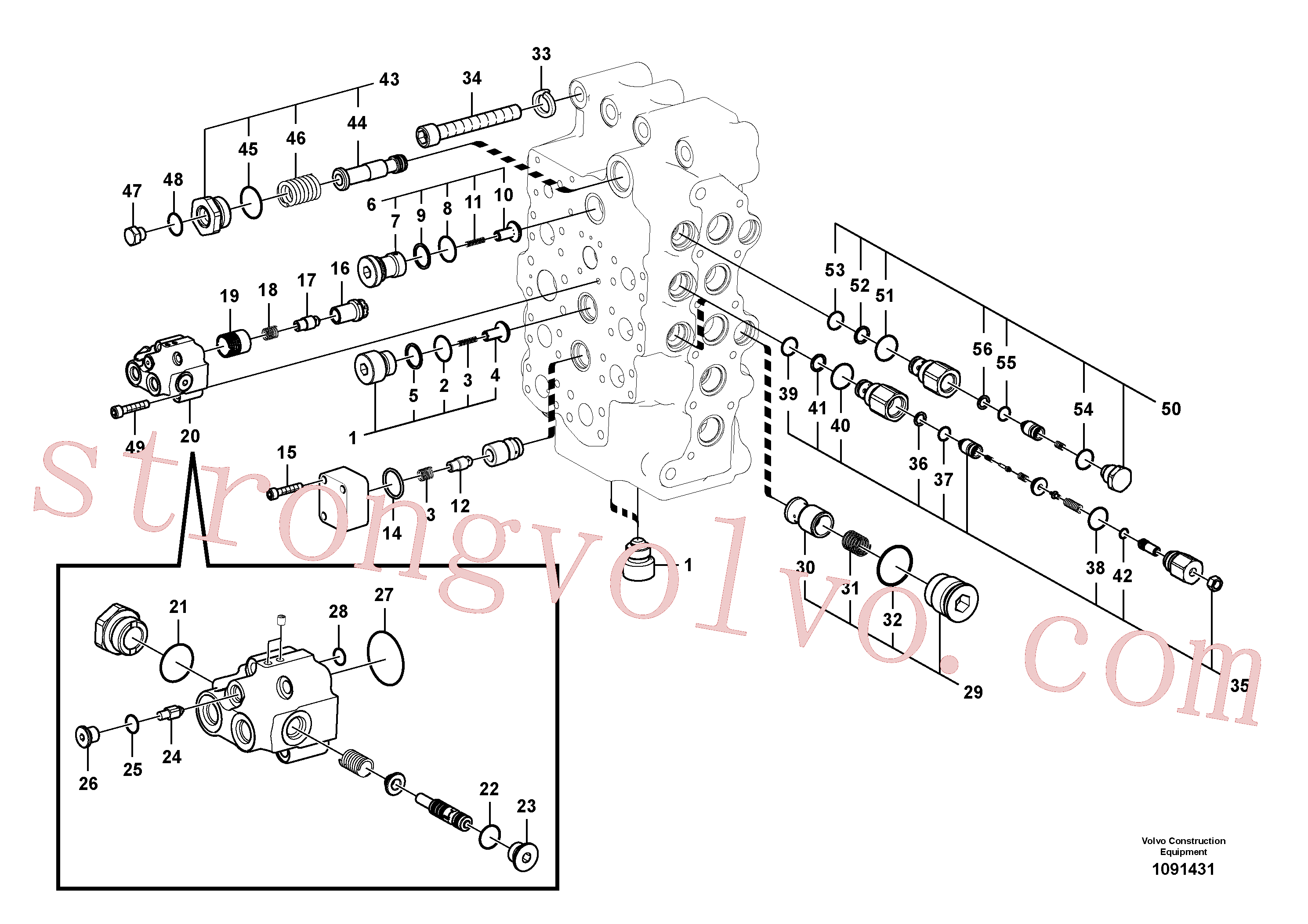 SA9415-11012 Volvo Válvula mestra de comando(1091431 Montagem)