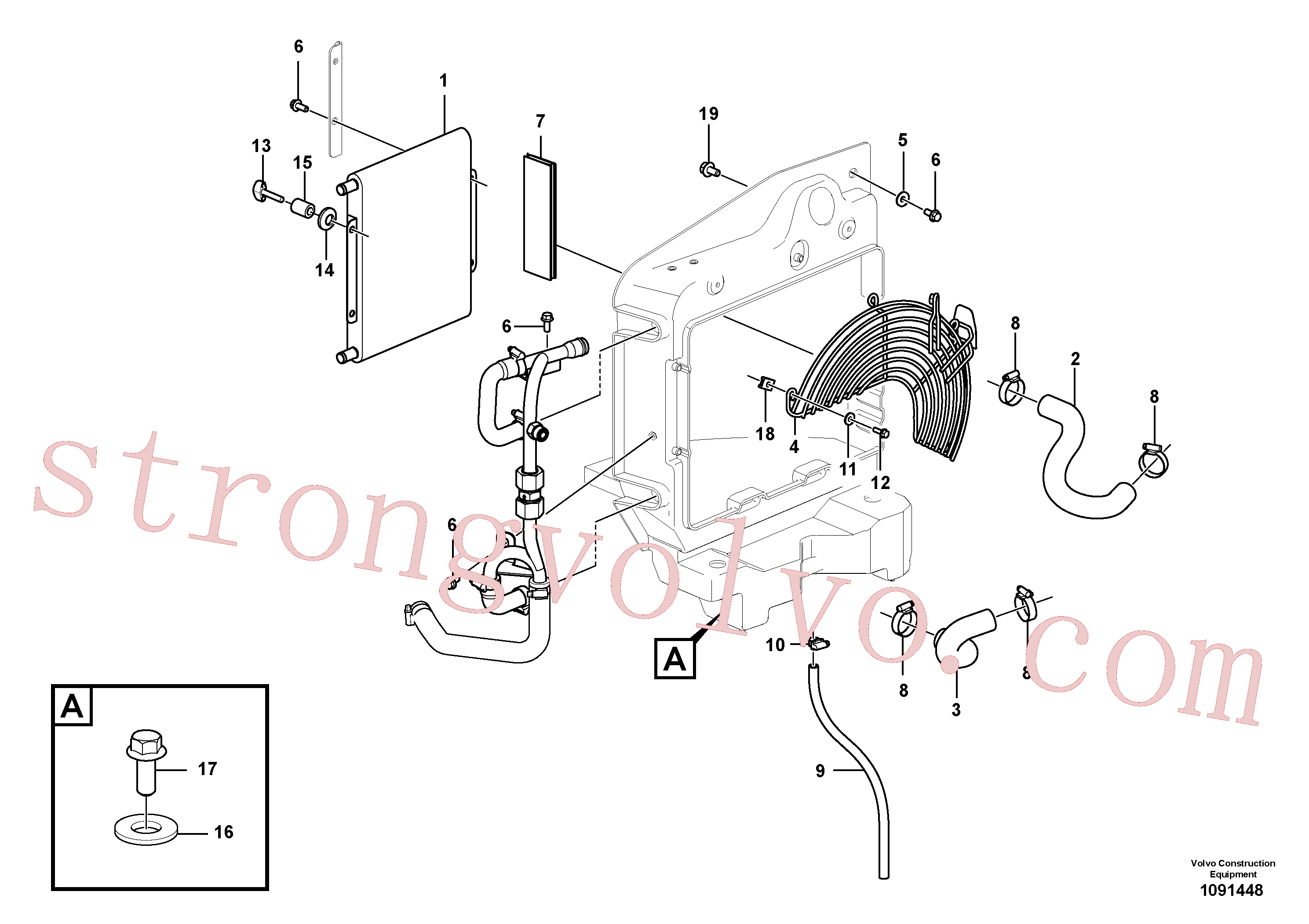 VOE995448 Volvo Sistema de arrefecimento(1091448 Montagem)