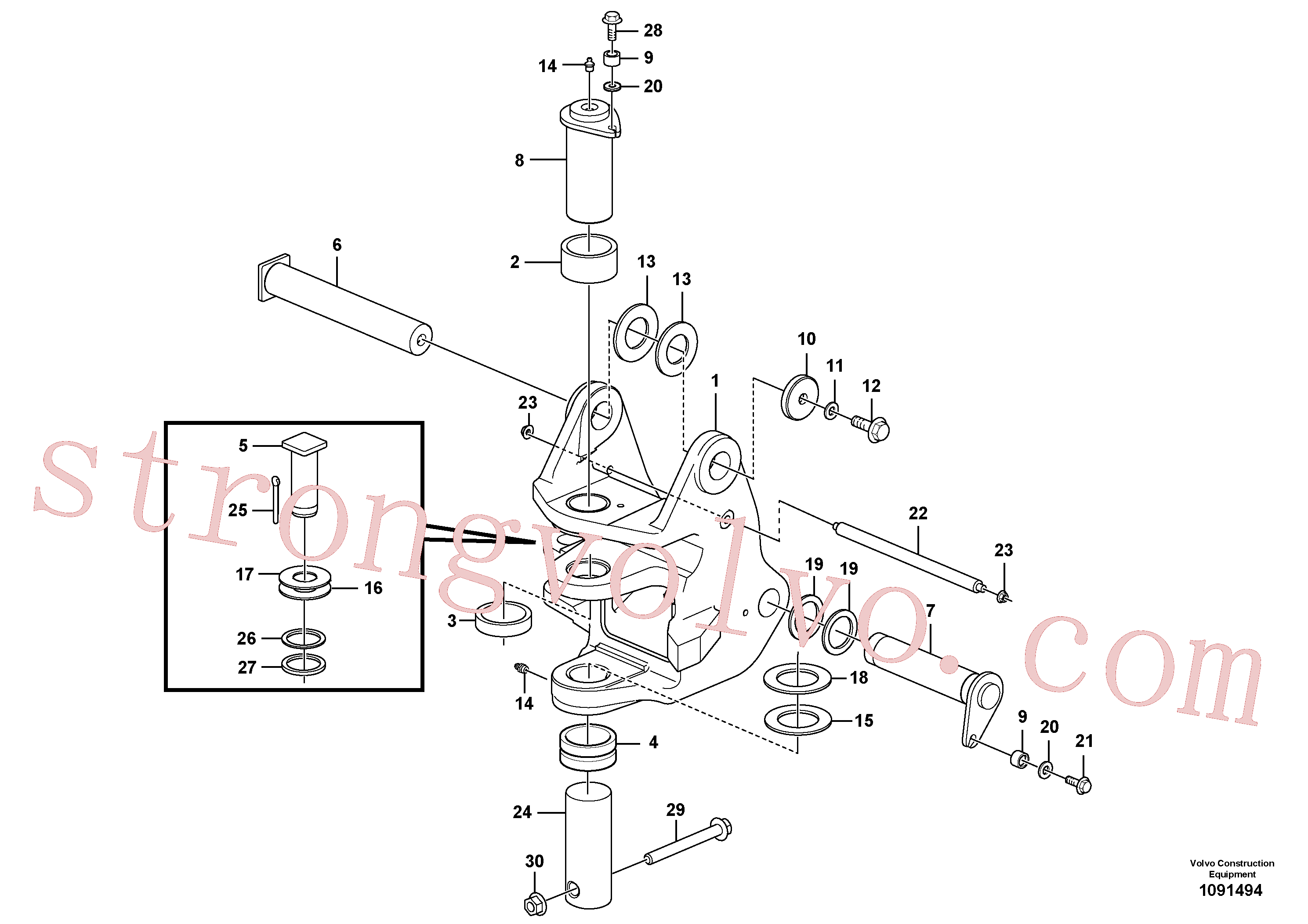 VOE16236811 Volvo Cavilha de articulação(1091494 Montagem)