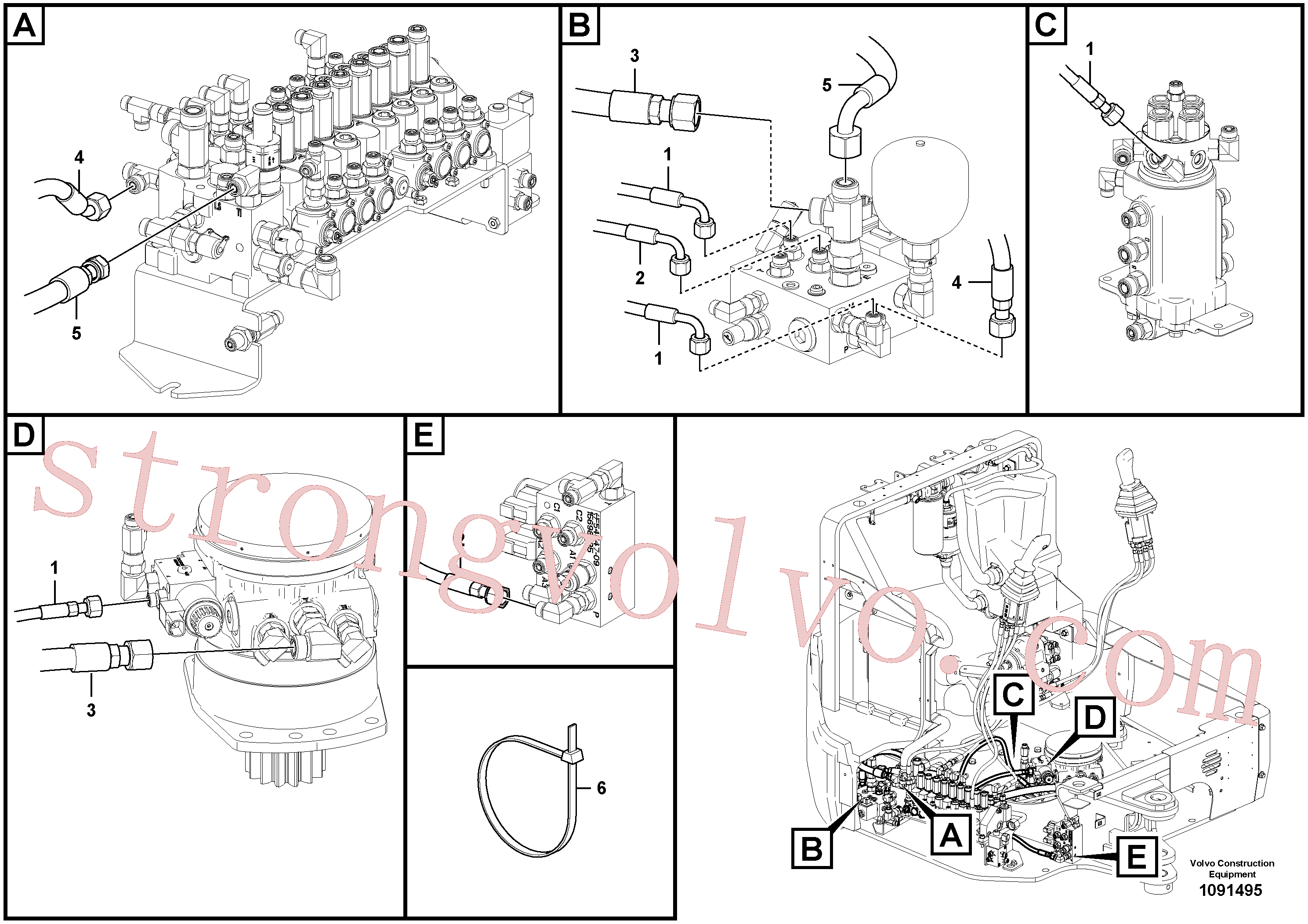 VOE15706349 Mangueira completa Volvo escavadeira