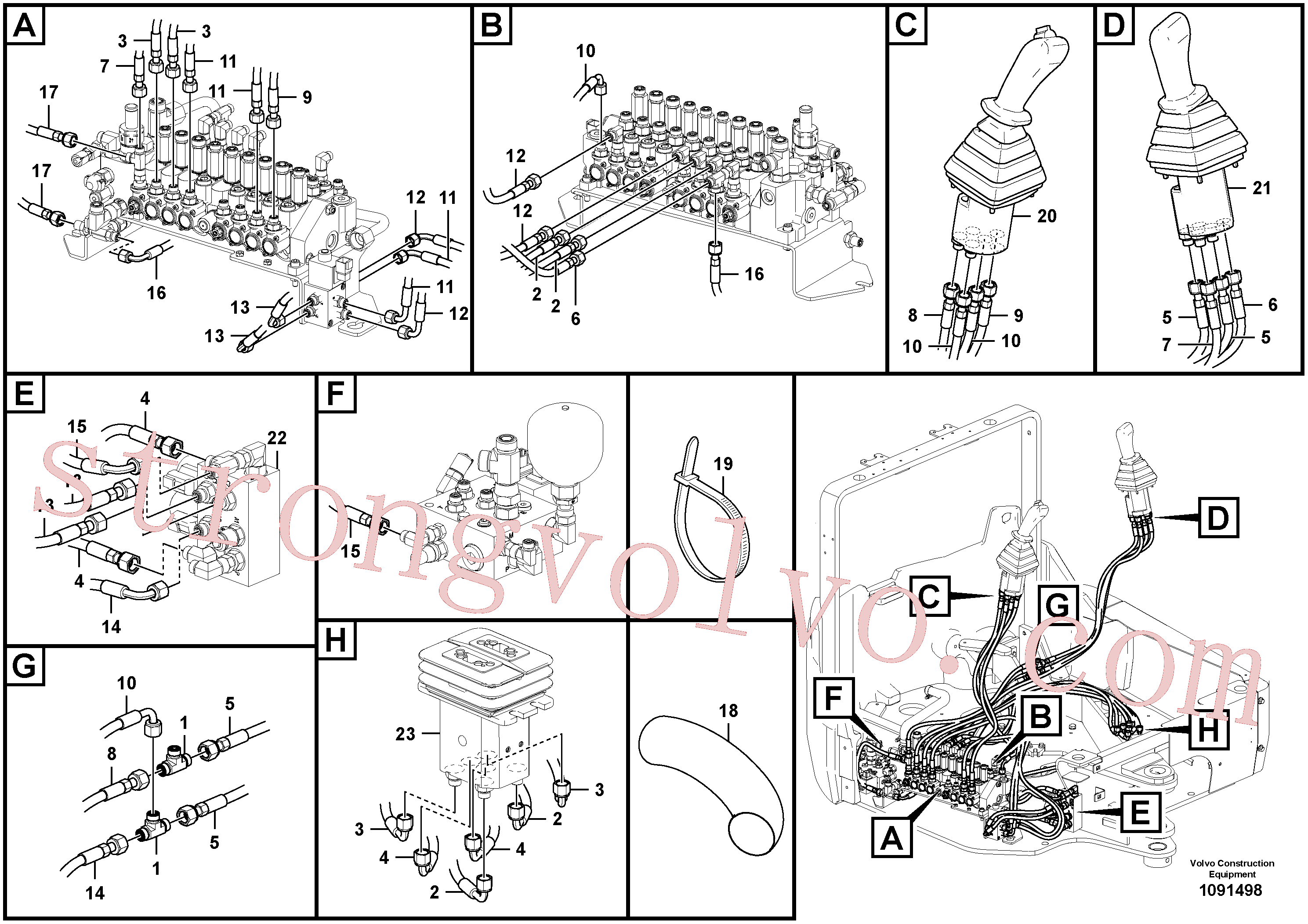 VOE939901 Volvo Circuito hidráulico (baixa pressão)(1091498 Montagem)