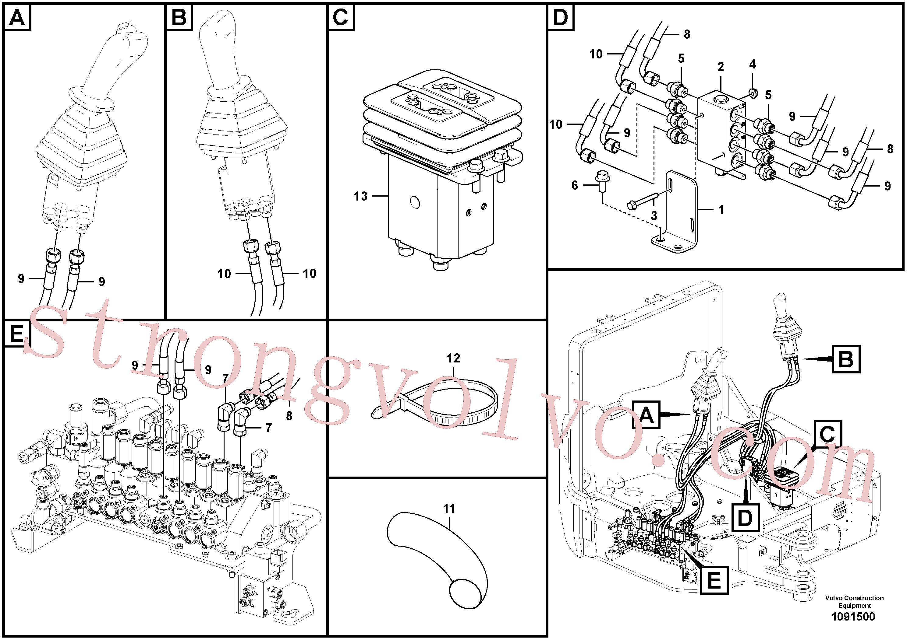 VOE936852 Volvo Circuito hidráulico (baixa pressão)(1091500 Montagem)