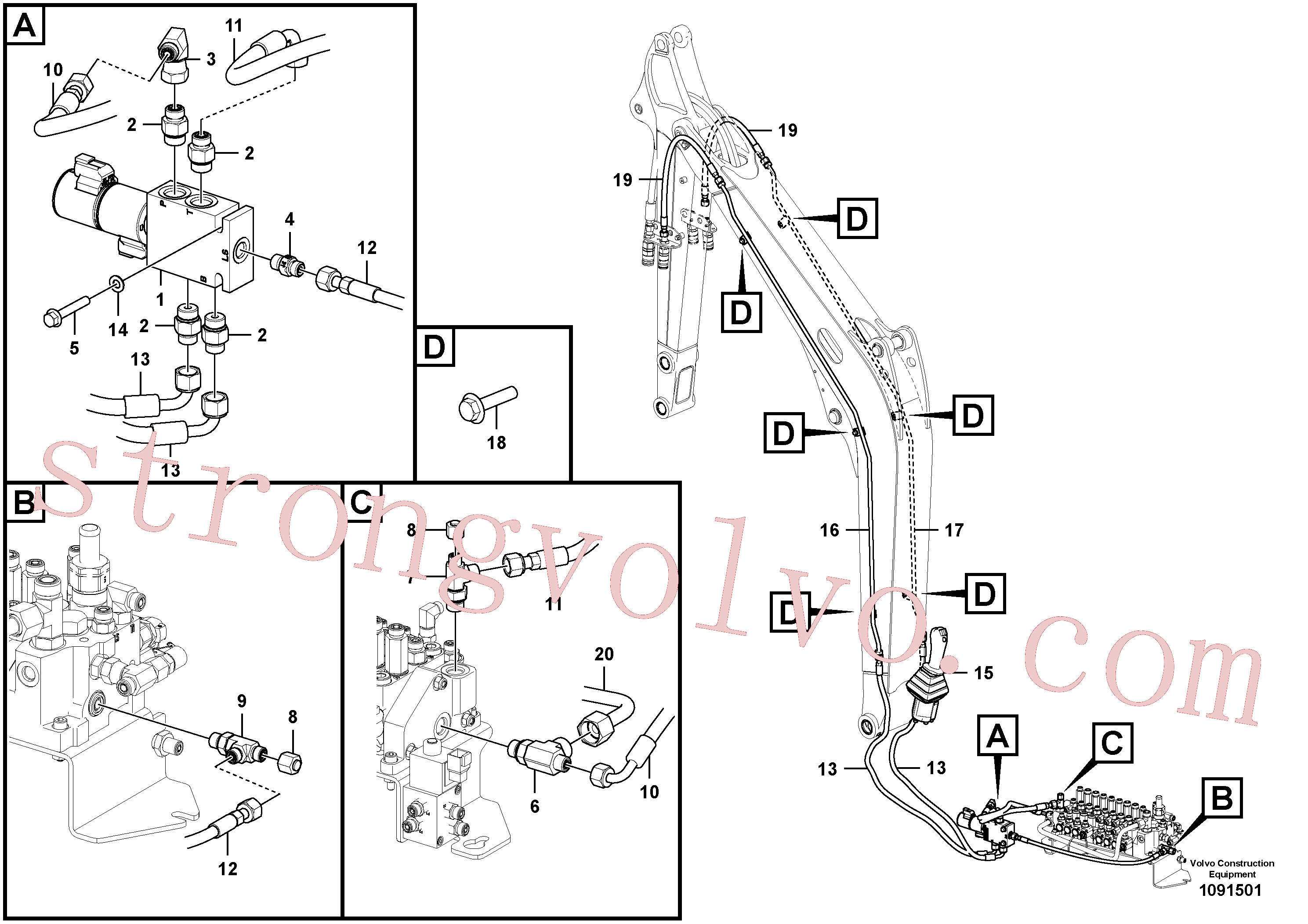 Volvo Montagem VOE936536 Mangueira completa Acessórios