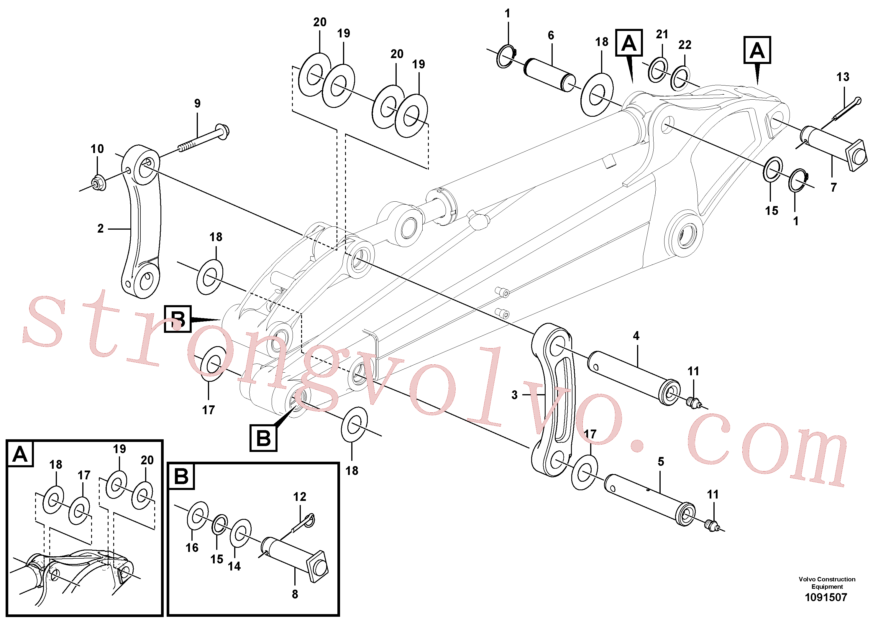 PJ5540115 Volvo Tirantes à haste de ligação(1091507 Montagem)