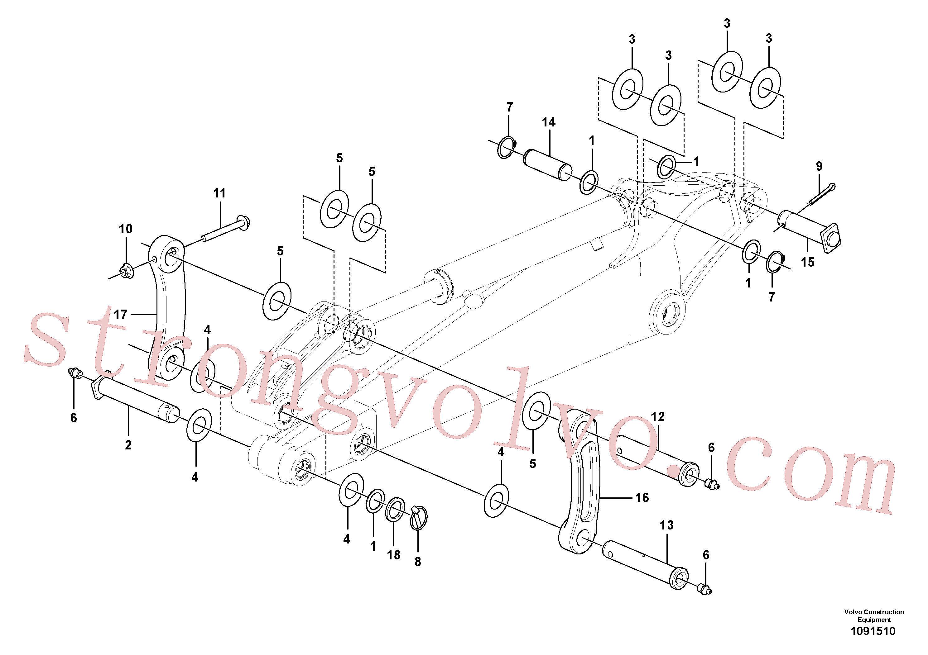 VOE15601244 Volvo Elos do braço de afundamento(1091510 Montagem)