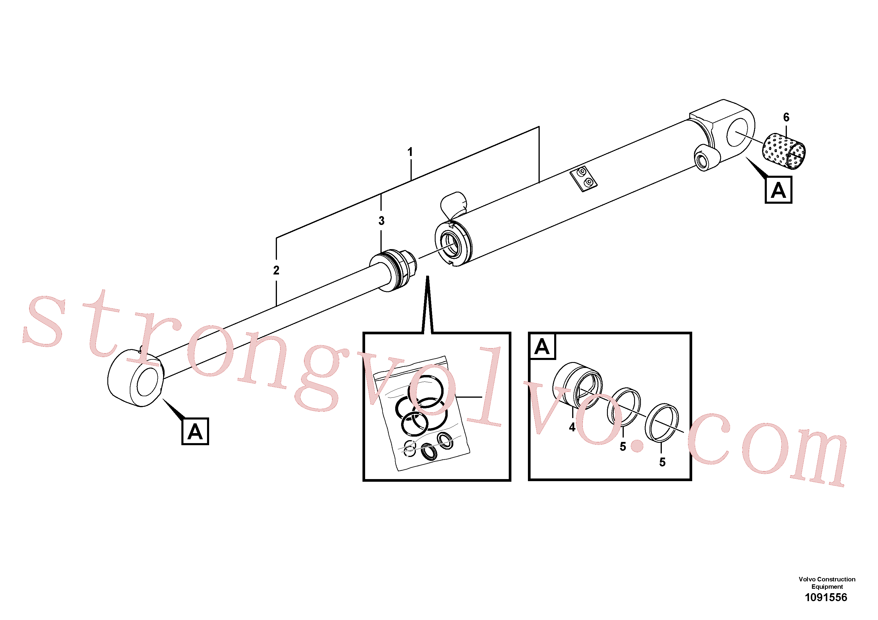 VOE15163209 Volvo Cilindro de balde(1091556 Montagem)