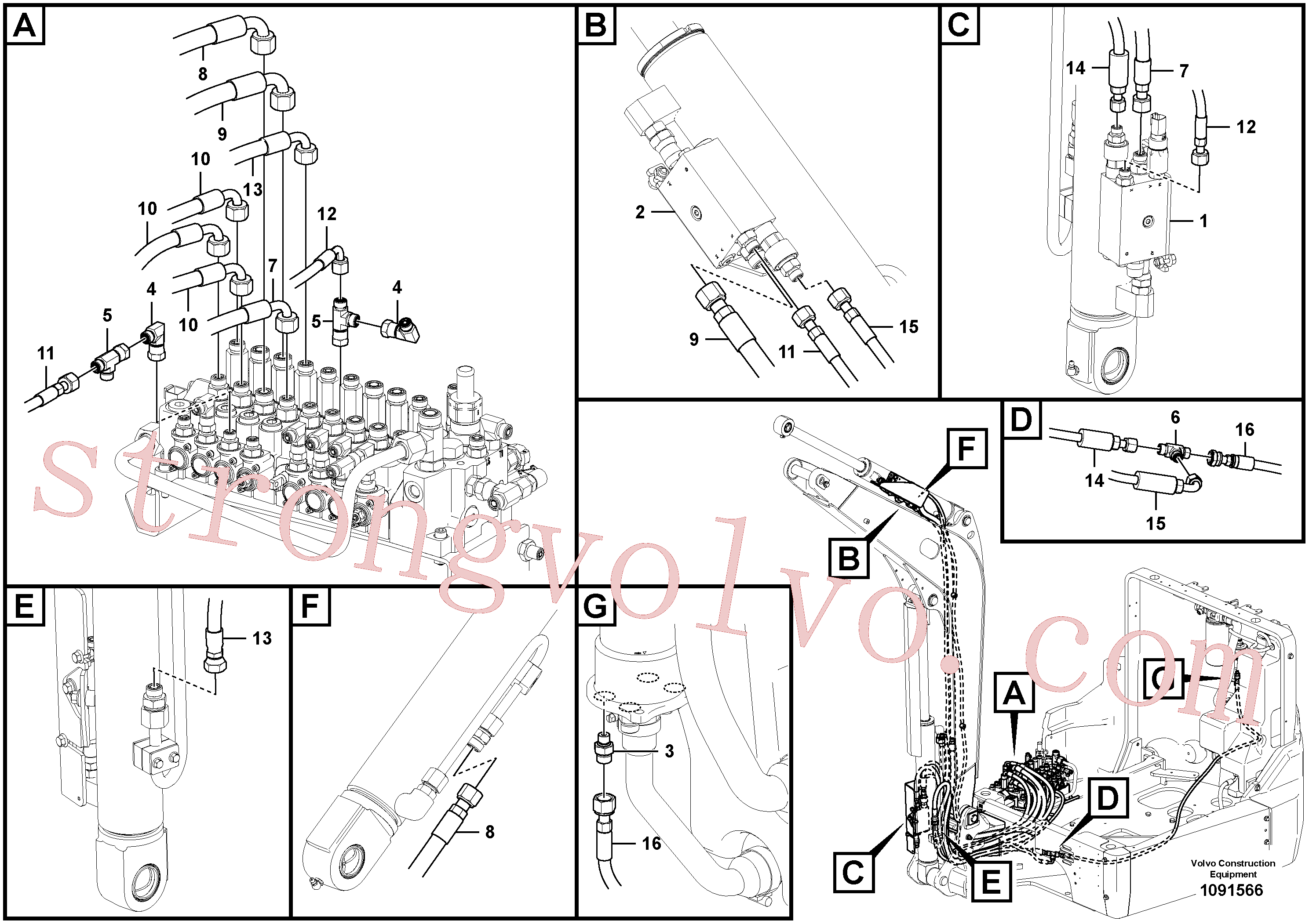 VOE15668945 Volvo Hidráulica de serviço, válvulas(1091566 Montagem)