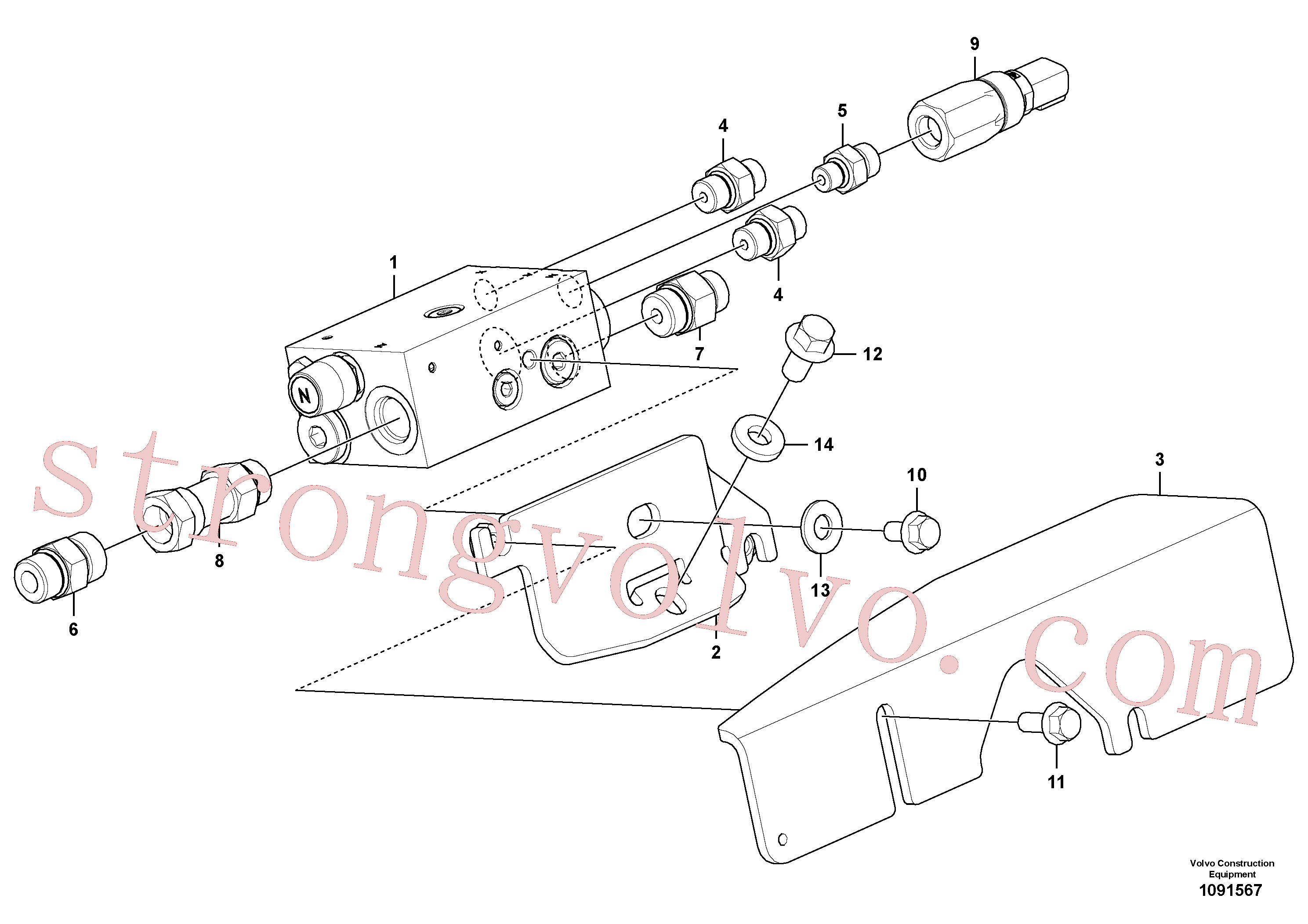 Volvo Montagem VOE15703286 Válvula hidráulica Acessórios