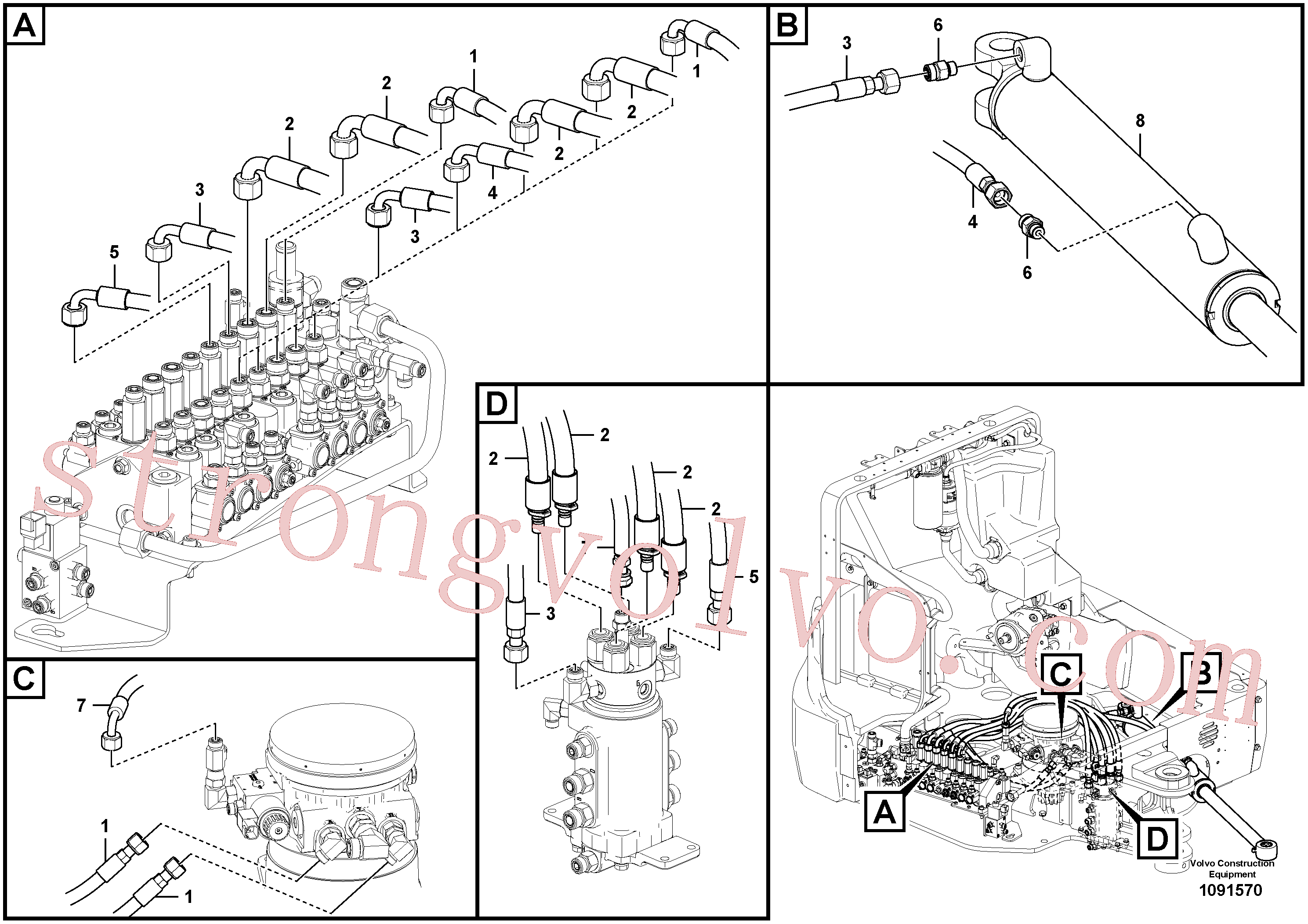 Atacado VOE15663559 Mangueira completa Volvo escavadeira