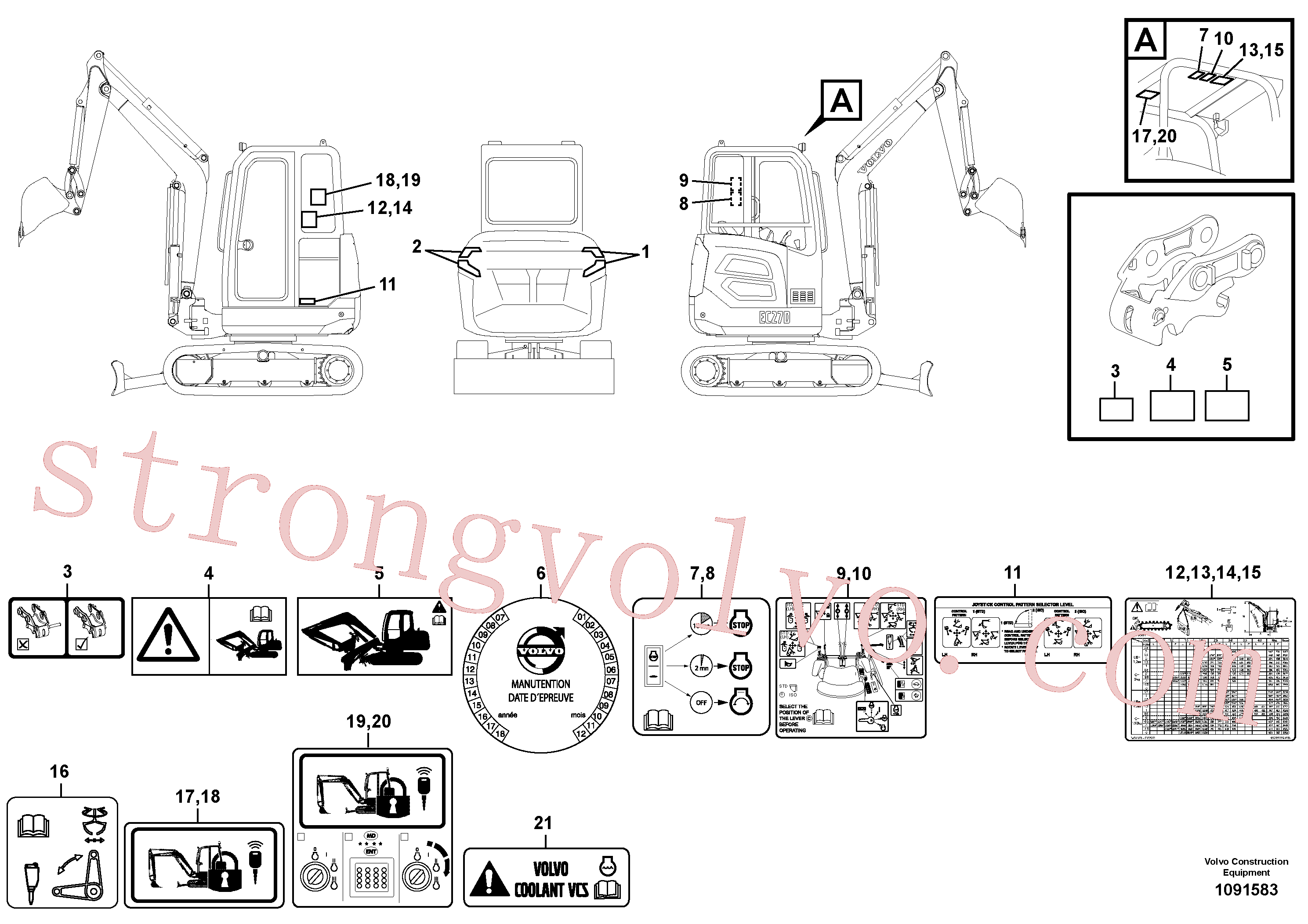 VOE15653295 Volvo Placas de sinalização e etiquetas adesivas(1091583 Montagem)
