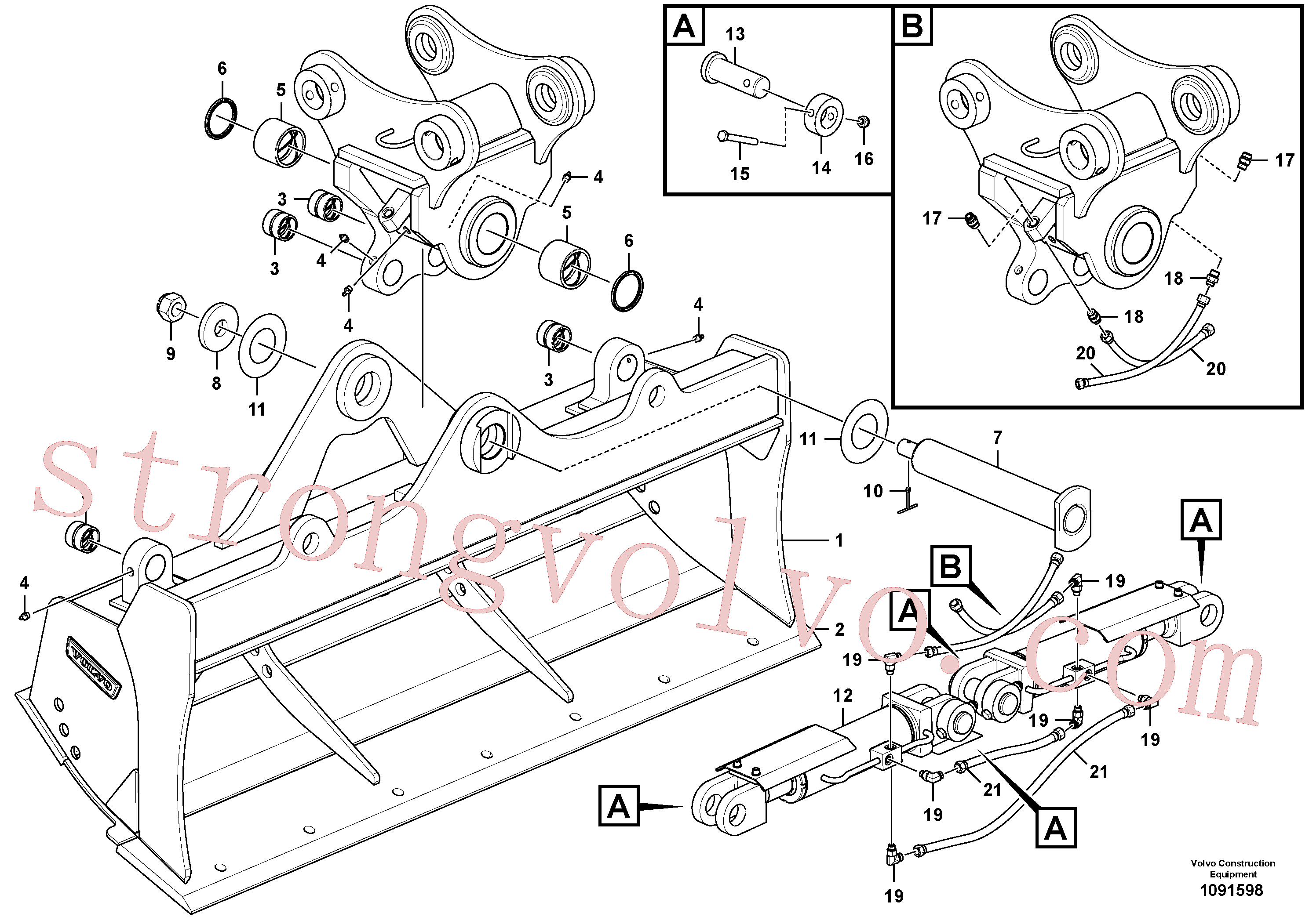 Volvo VOE997970 Parafuso sextavado Volvo Acessórios para escavadeira