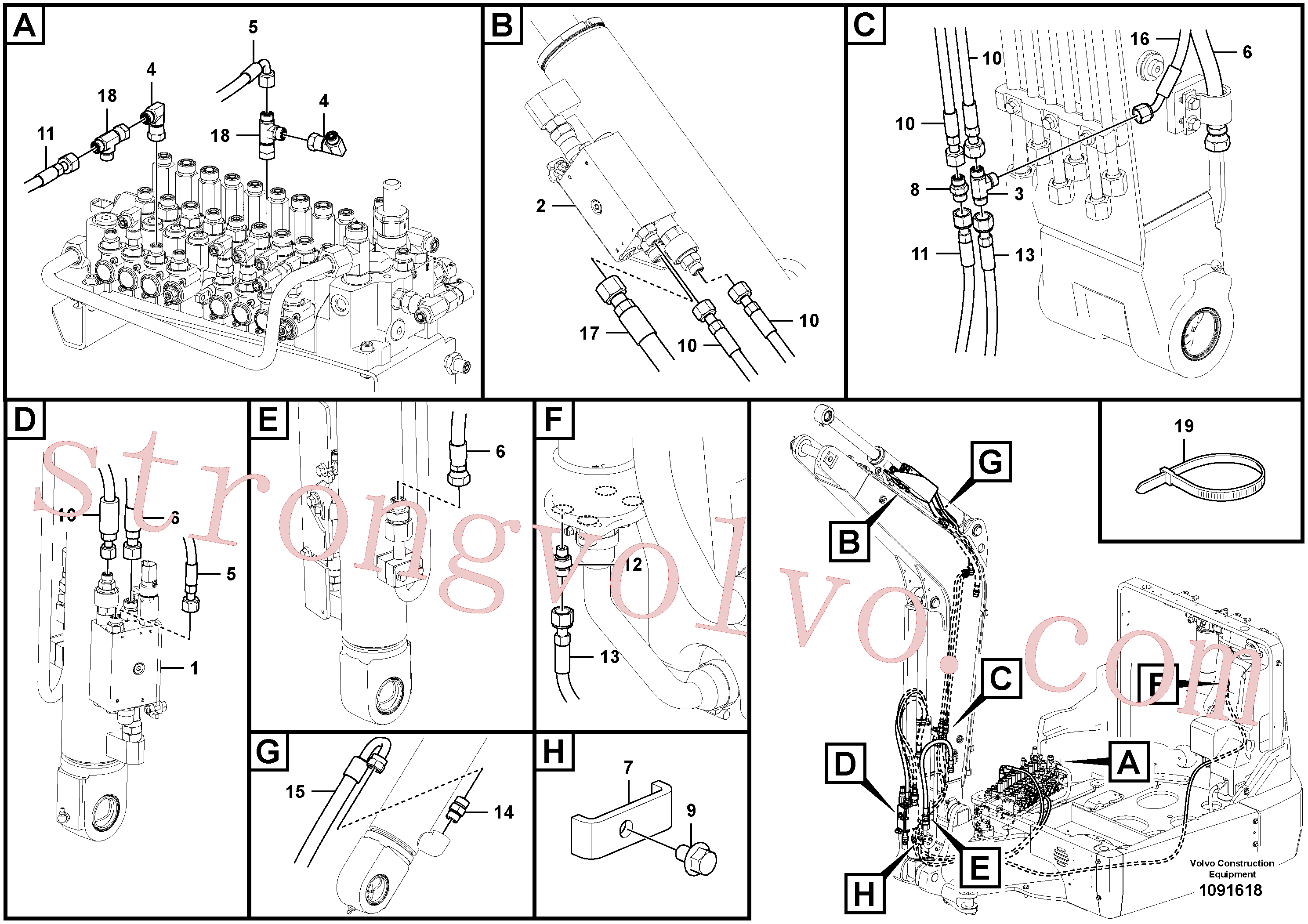 VOE60113246 Volvo Hidráulica de serviço, válvulas(1091618 Montagem)