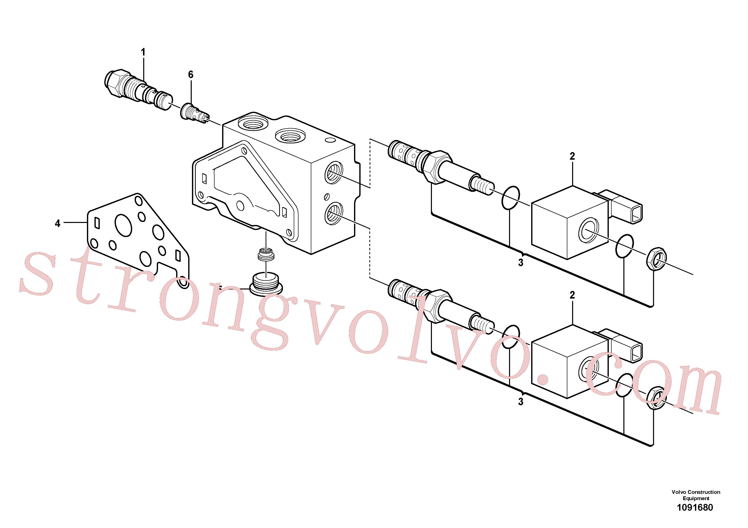 VOE15181255 Volvo Secção da válvula(1091680 Montagem)