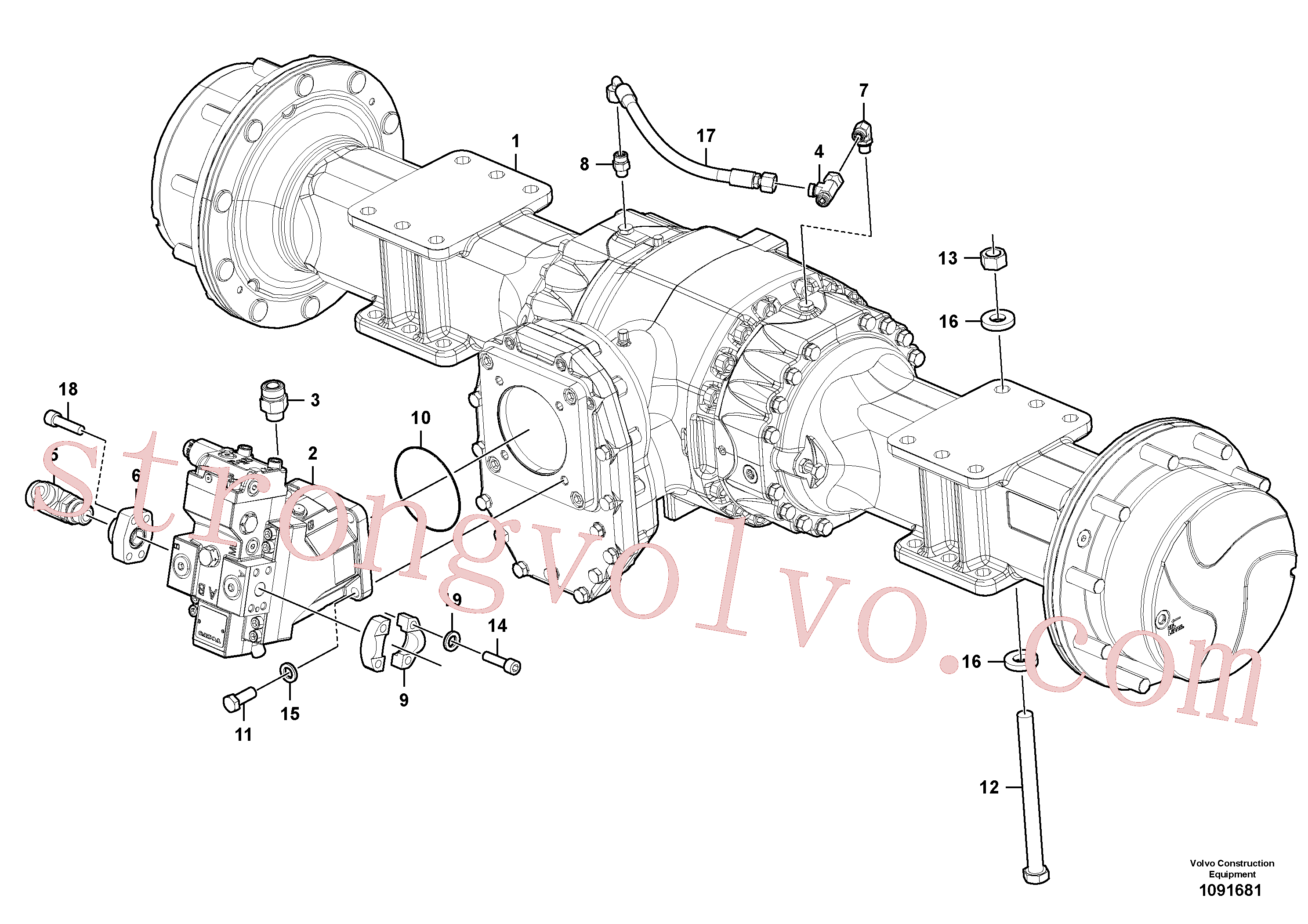 VOE12784028 Volvo Instalação do eixo(1091681 Montagem)