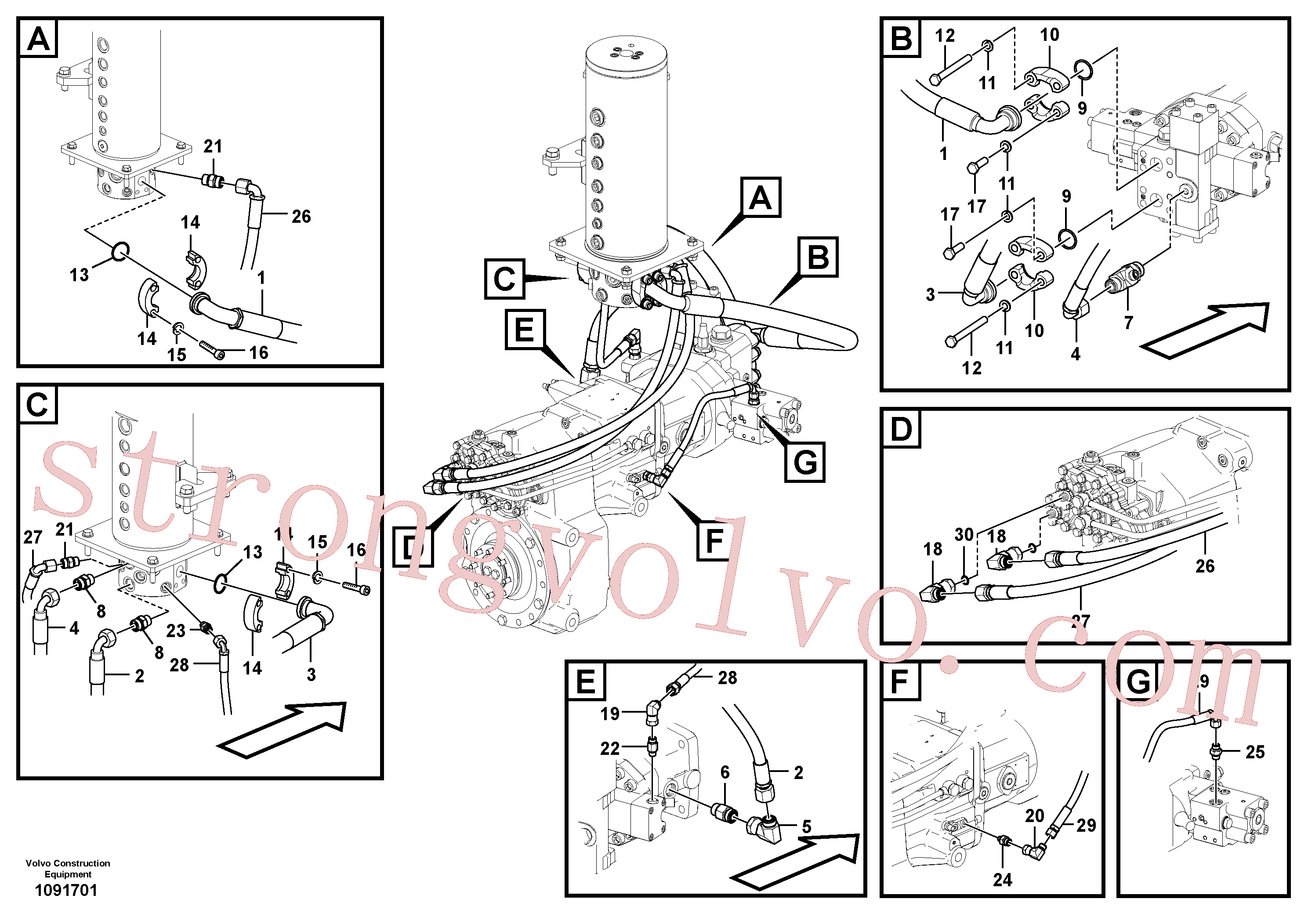 VOE997964 Volvo Linha da rótula, rótula ao motor de curso(1091701 Montagem)