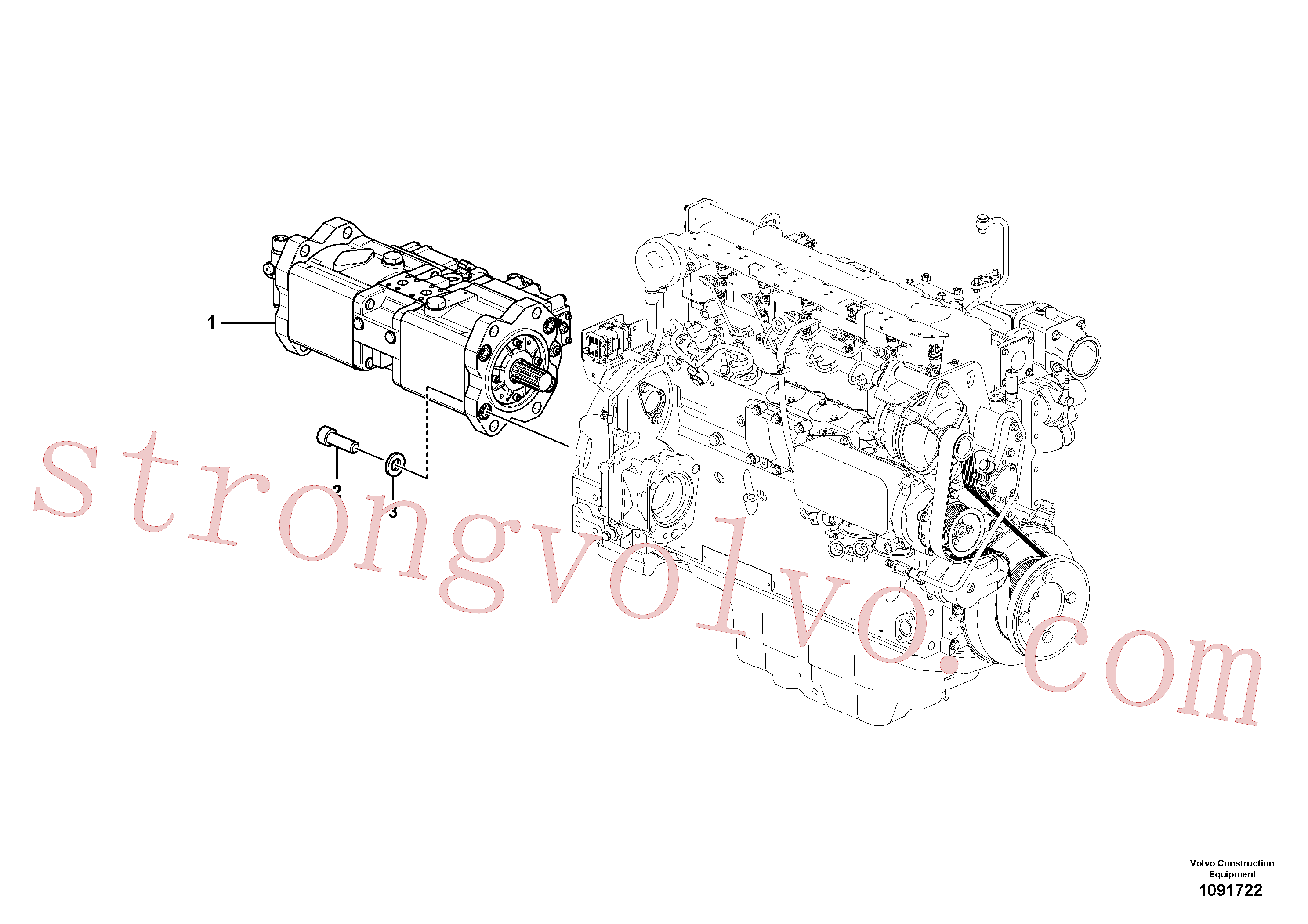 VOE997535 Volvo Instalação da bomba(1091722 Montagem)