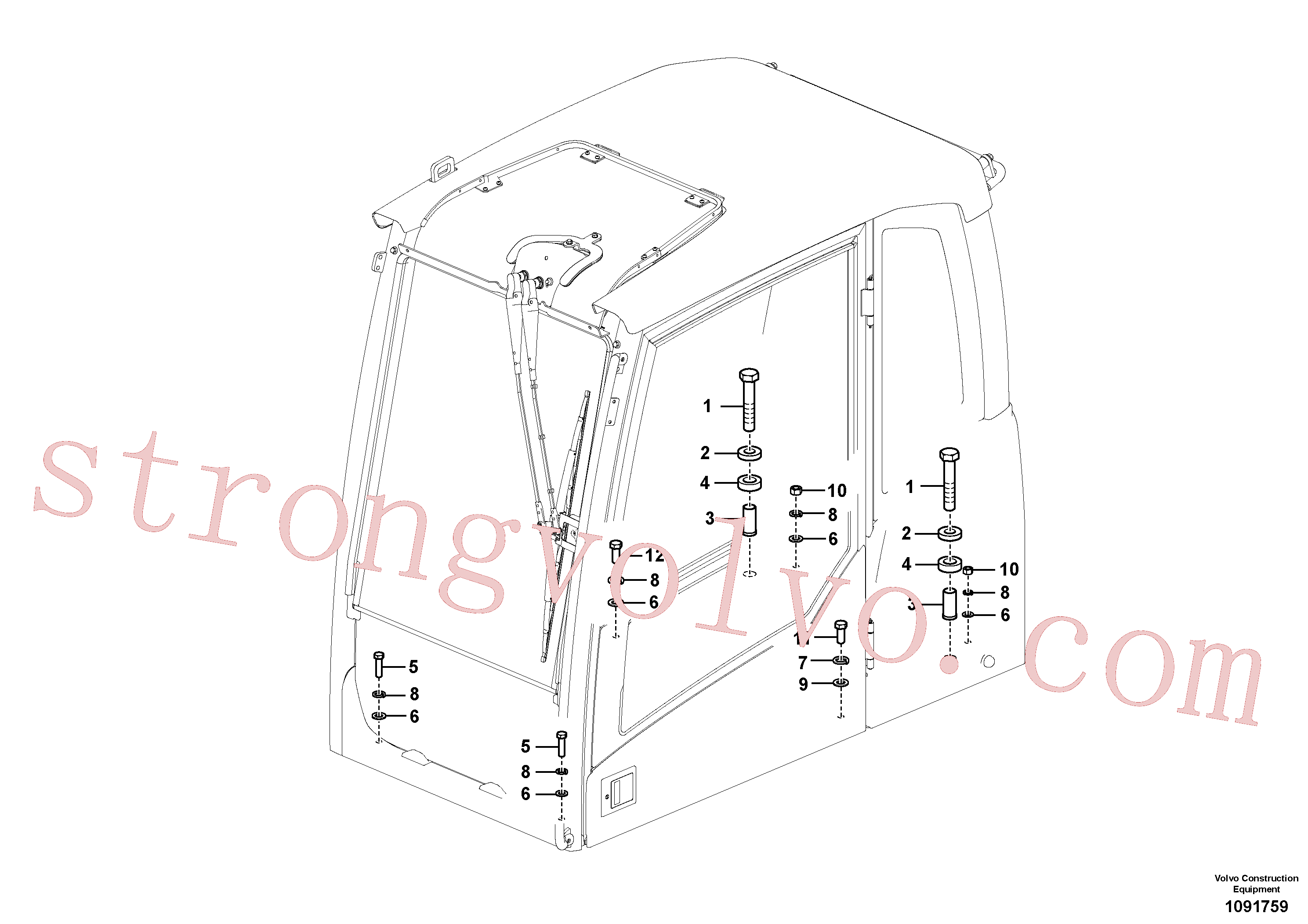 VOE994873 Volvo Apoio da cabina(1091759 Montagem)