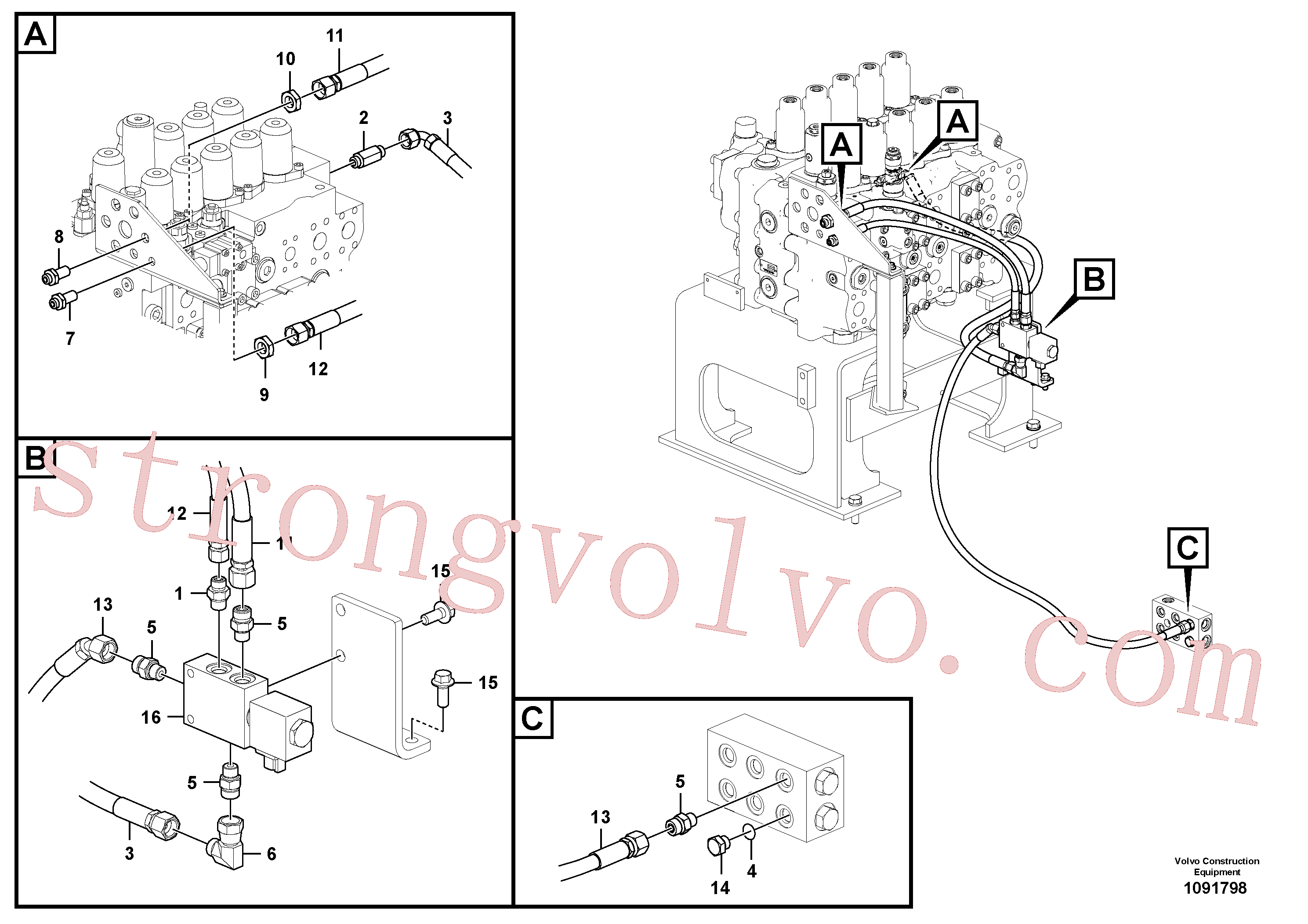 Atacado VOE936180 Mangueira completa Volvo escavadeira