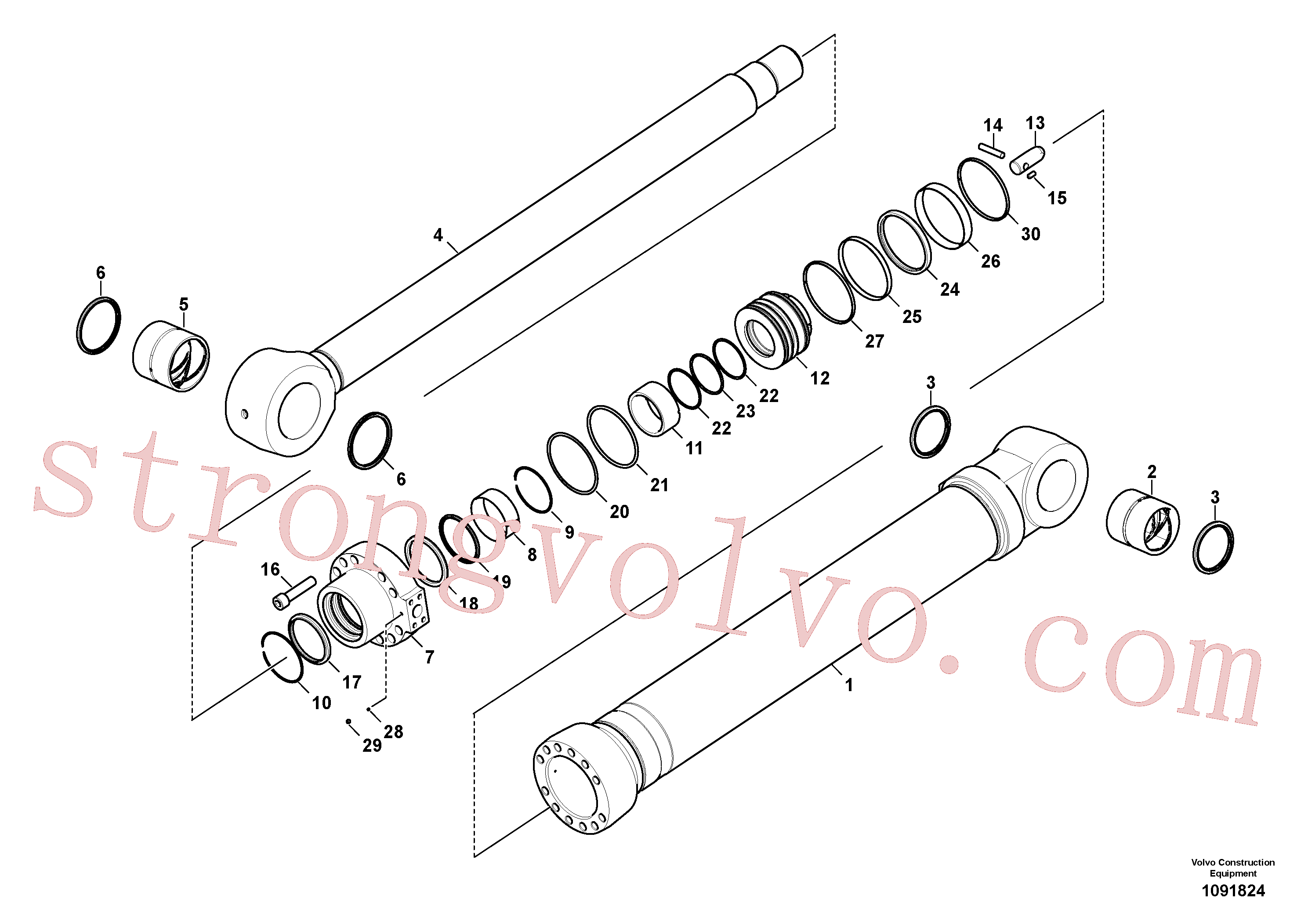 VOE14883559 Volvo Cilindro de balde(1091824 Montagem)