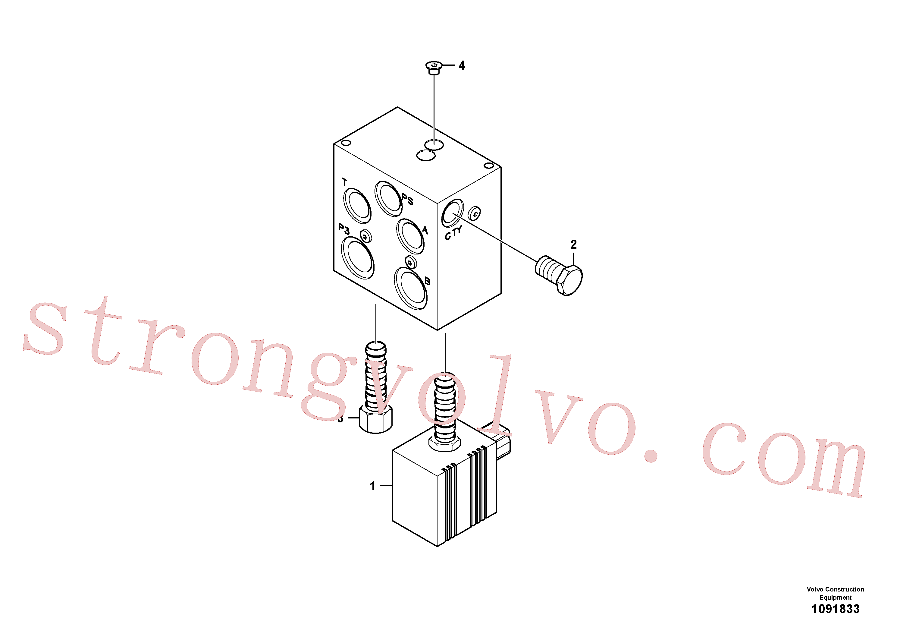VOE14572654 Volvo Válvula, encaixe rápido(1091833 Montagem)