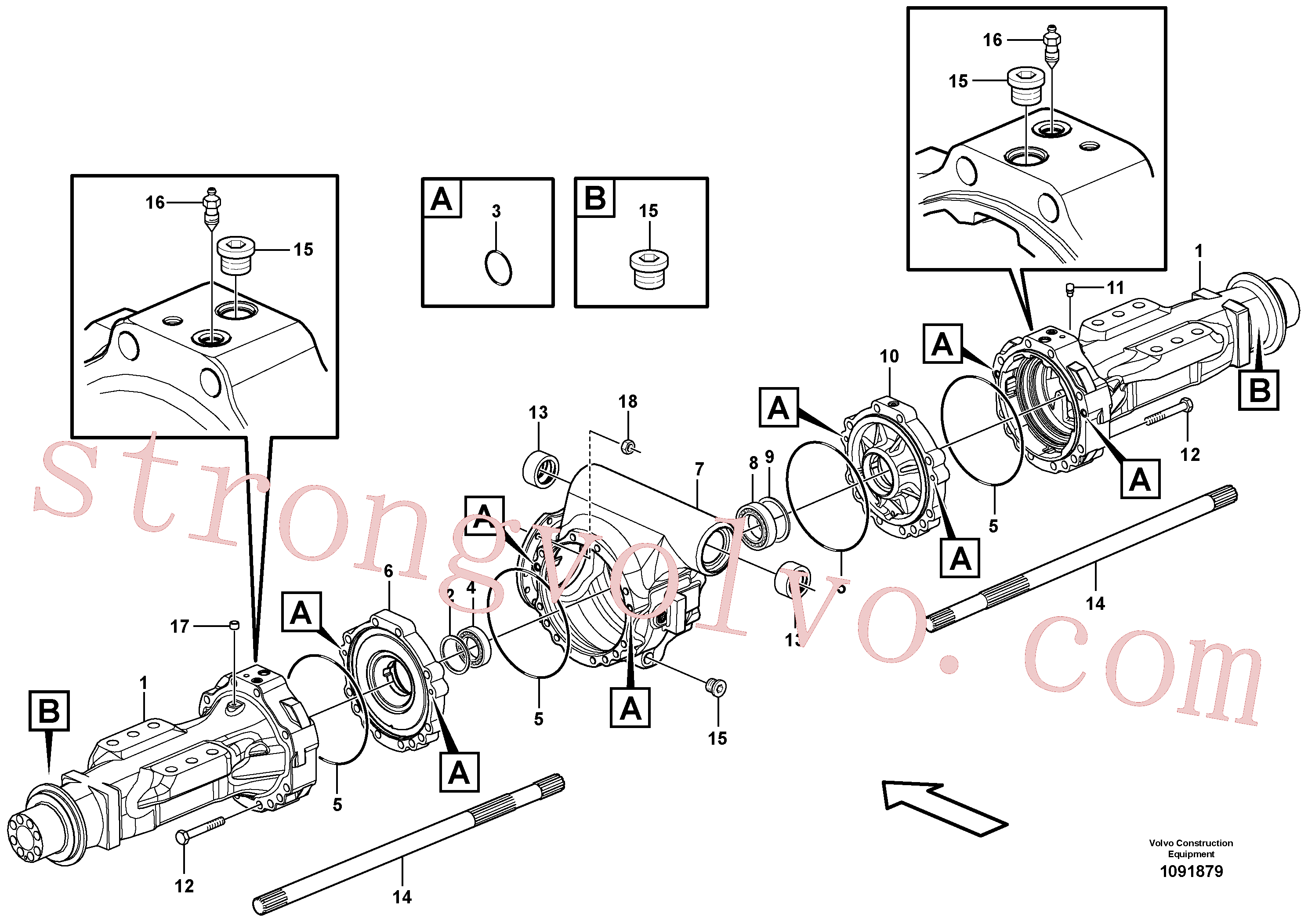 VOE15071993 Volvo Eixo planetário, traseiro(1091879 Montagem)