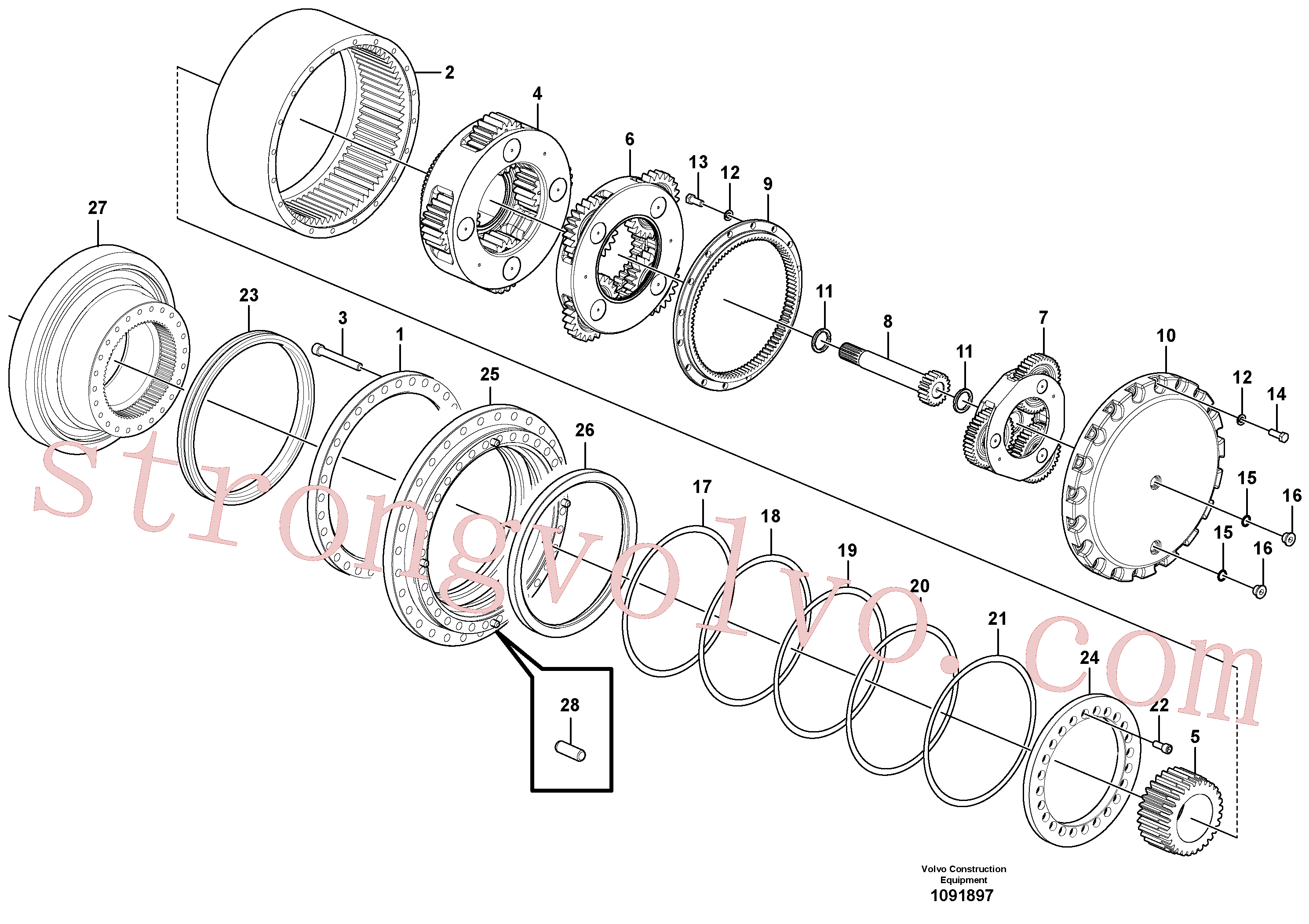 VOE14620656 Volvo Caixa de ferramentas de estrada(1091897 Montagem)