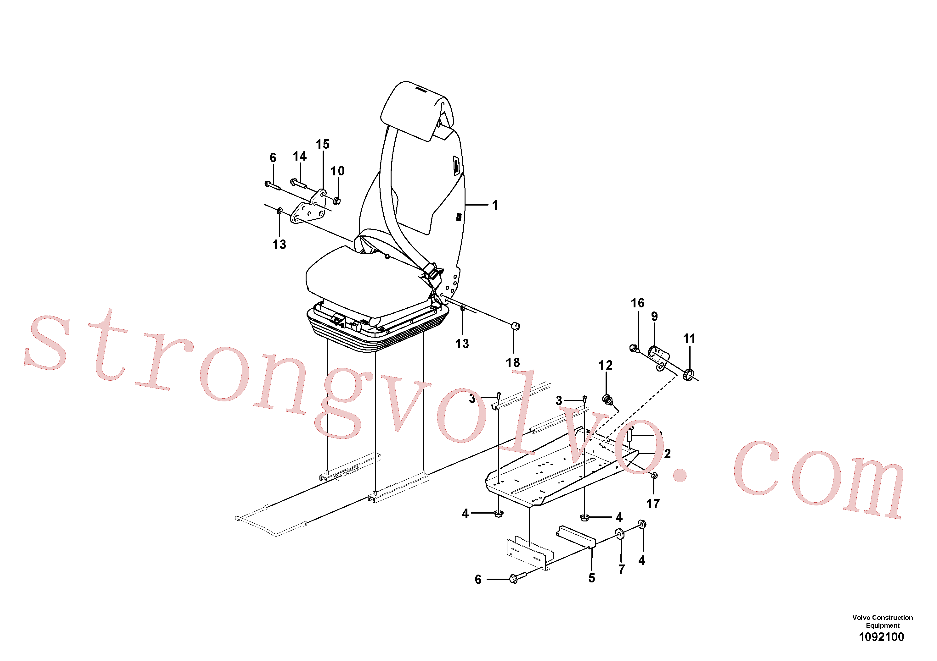 VOE984756 Volvo Banco do operador com acessórios(1092100 Montagem)