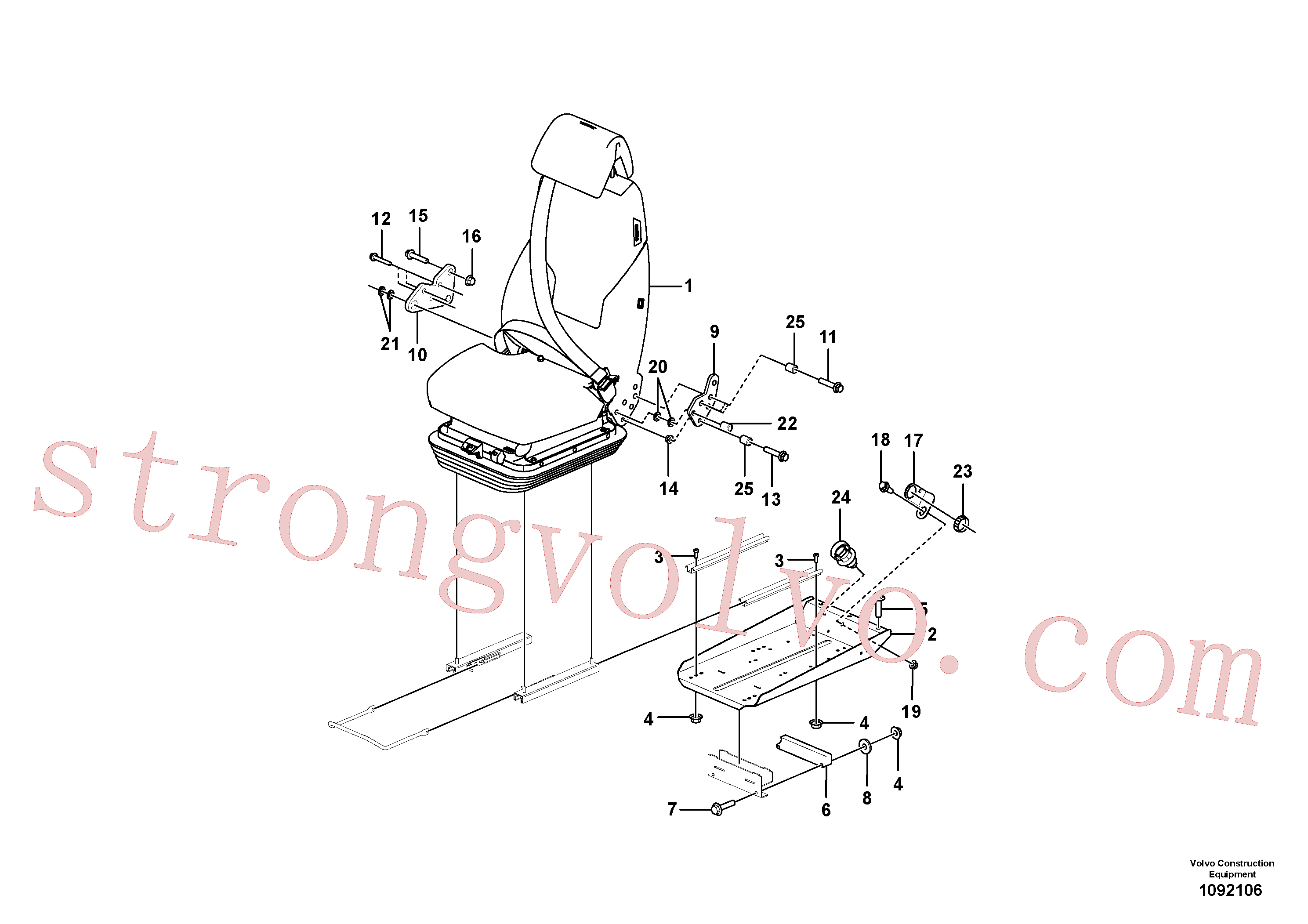 VOE60113168 Volvo Banco do operador com acessórios(1092106 Montagem)