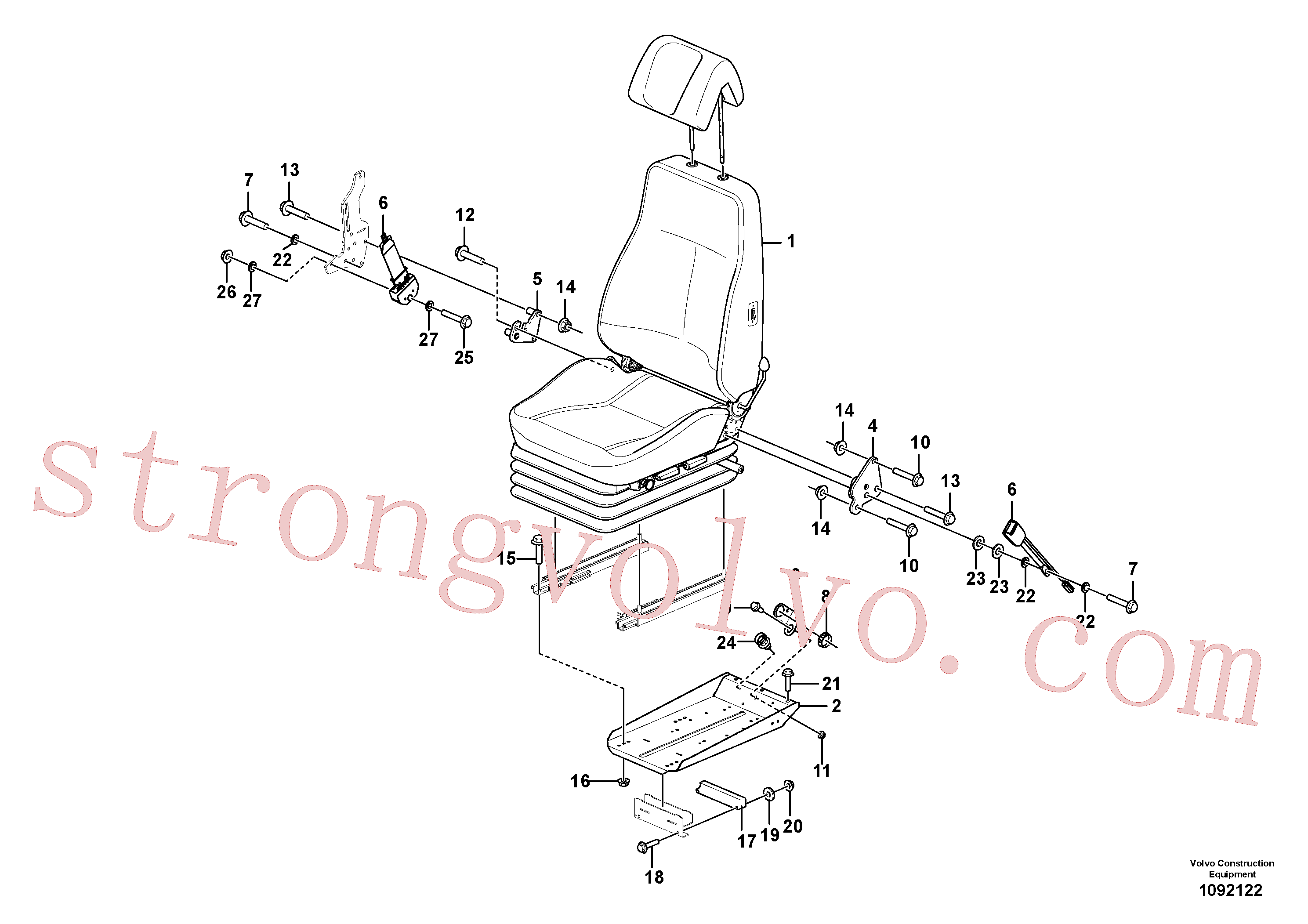 VOE60110347 Volvo Banco do operador com acessórios(1092122 Montagem)