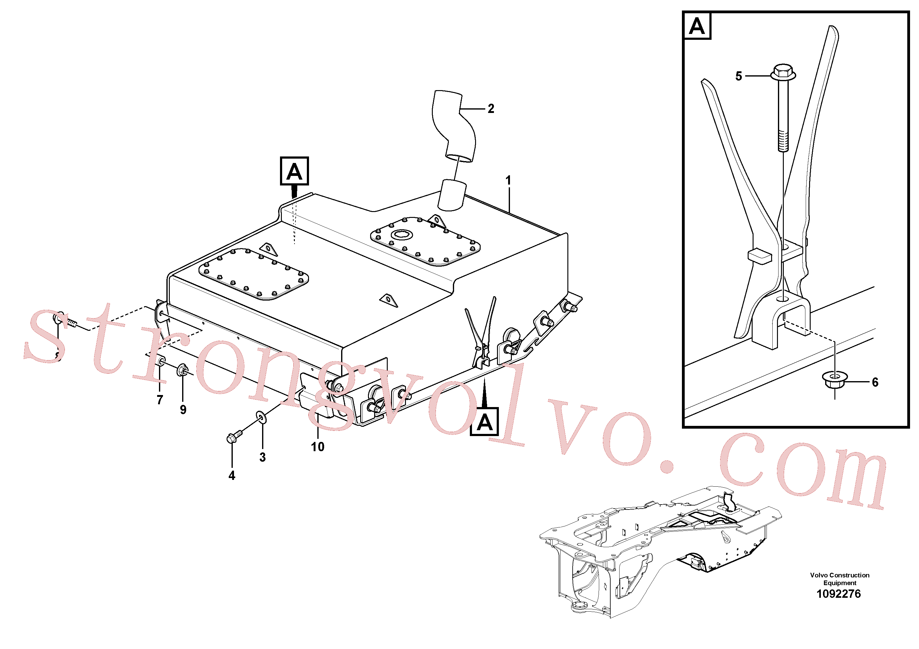 VOE60113090 Volvo Depósito de combustível com acessórios(1092276 Montagem)