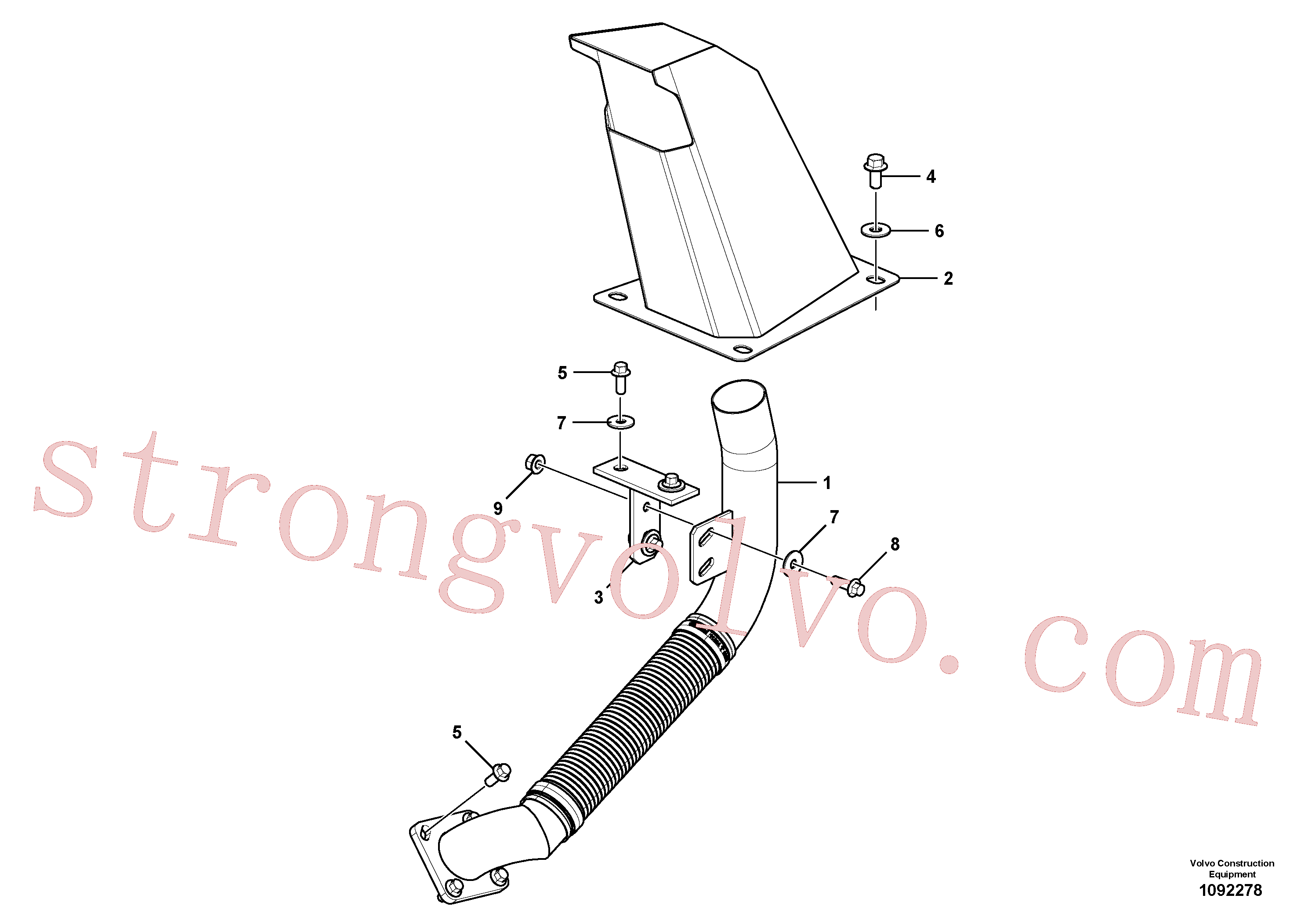 VOE60112196 Volvo Sistema de escape(1092278 Montagem)