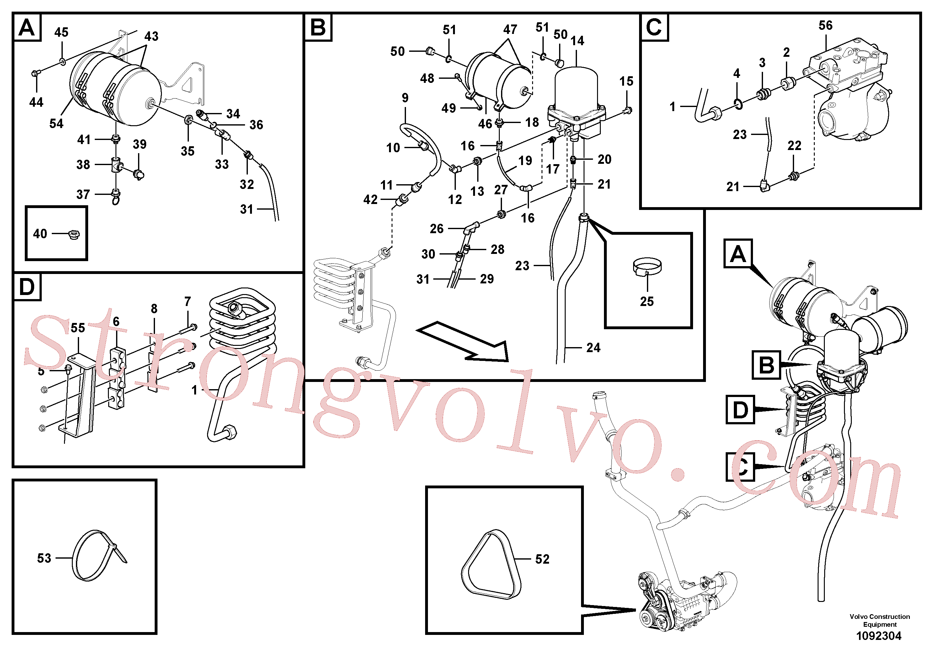 VOE11197098 Volvo Sistema de ar comprimido(1092304 Montagem)