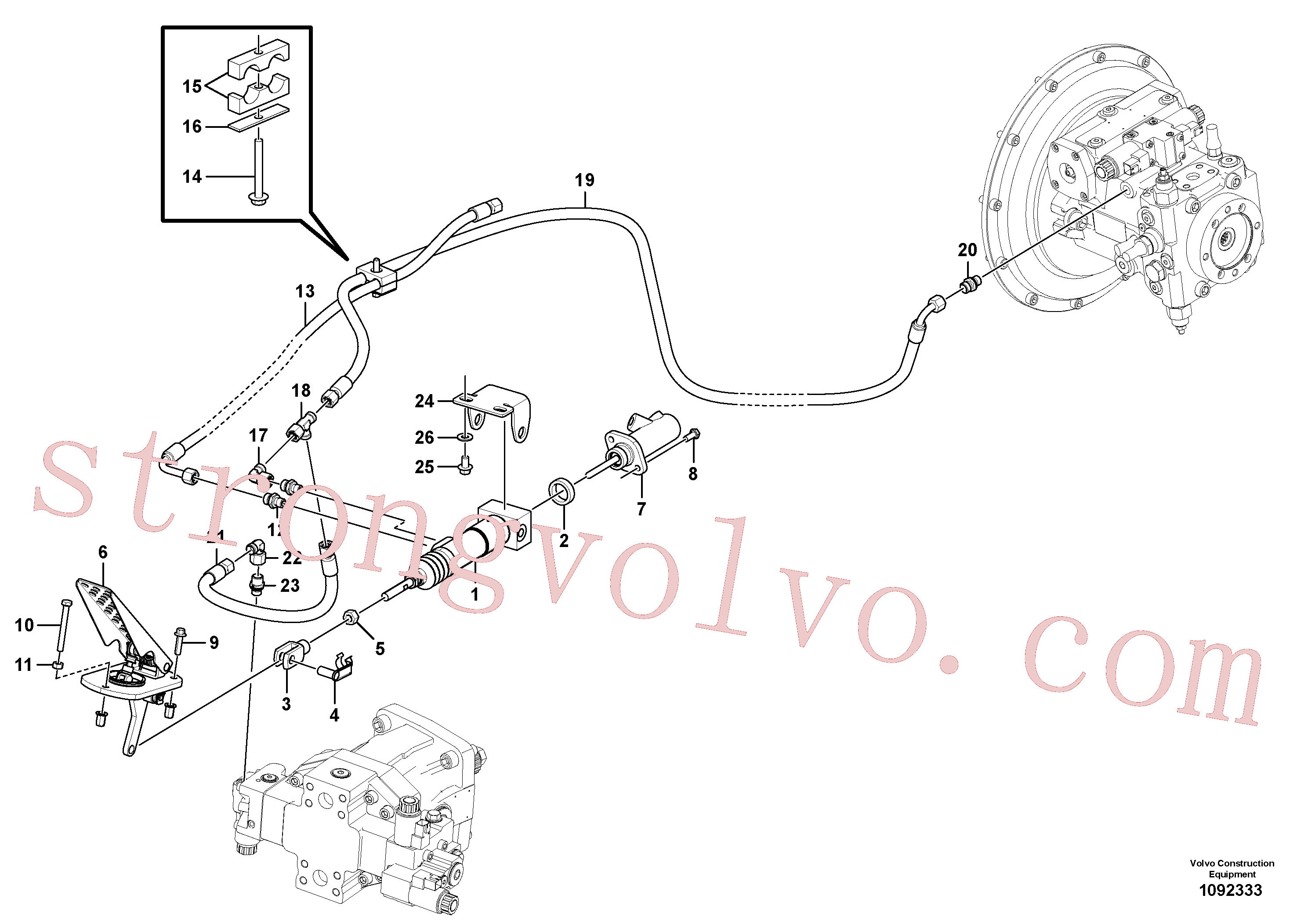 VOE15226433 Volvo Controlo de polegadas(1092333 Montagem)