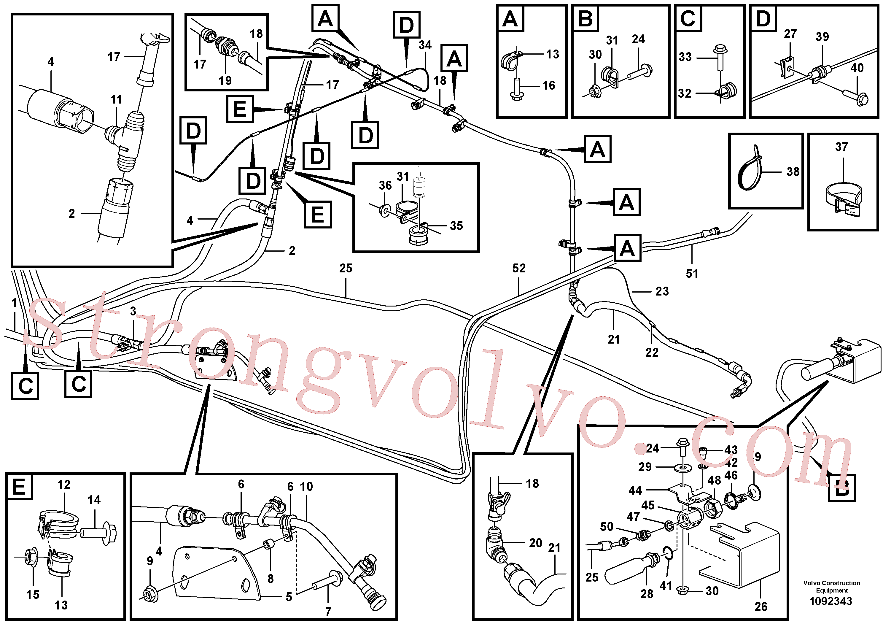 VOE15153432 Volvo Sistema de extinção(1092343 Montagem)