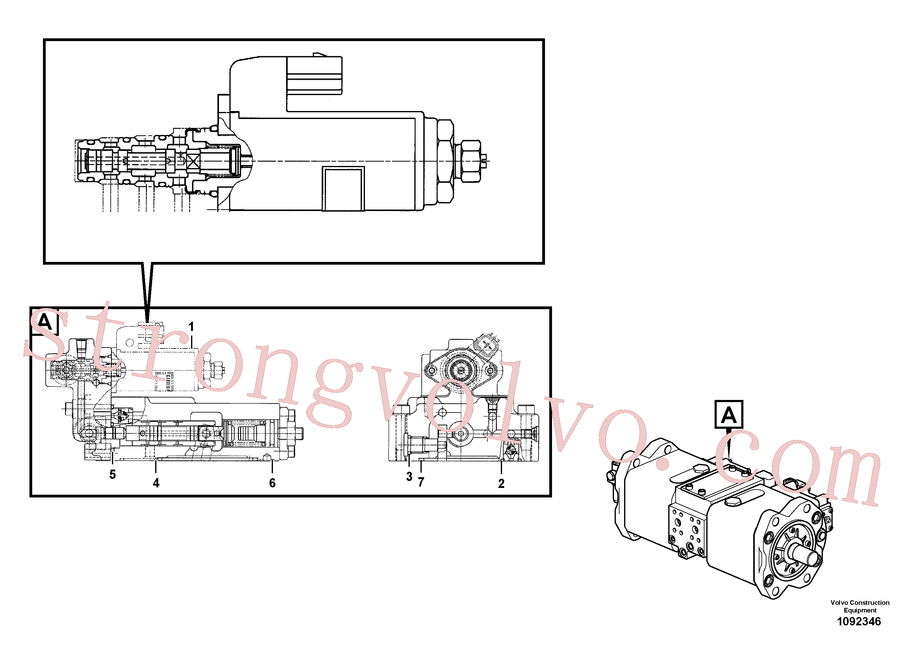 VOE14726674 Volvo Regulador, bomba hidráulica(1092346 Montagem)