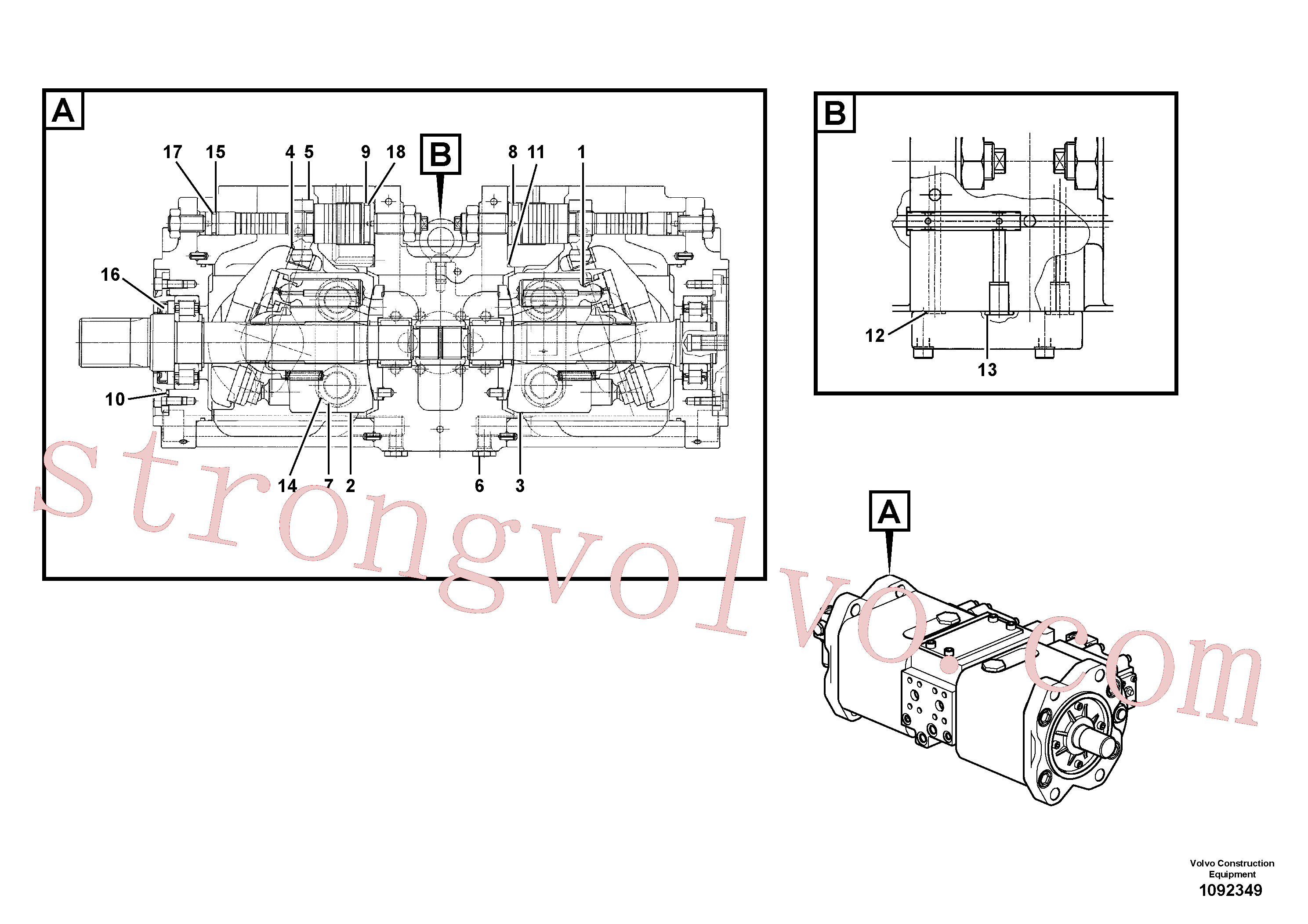 VOE14550185 Volvo Bomba hidráulica(1092349 Montagem)